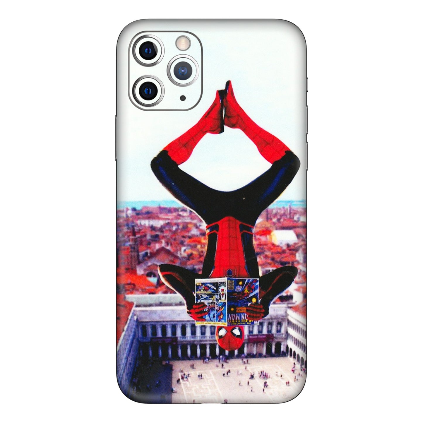 Apple iPhone Skins (All Models) - Spiderman Hanging - 3D Embossed Finish (L-53) iPhone 11 Pro Max