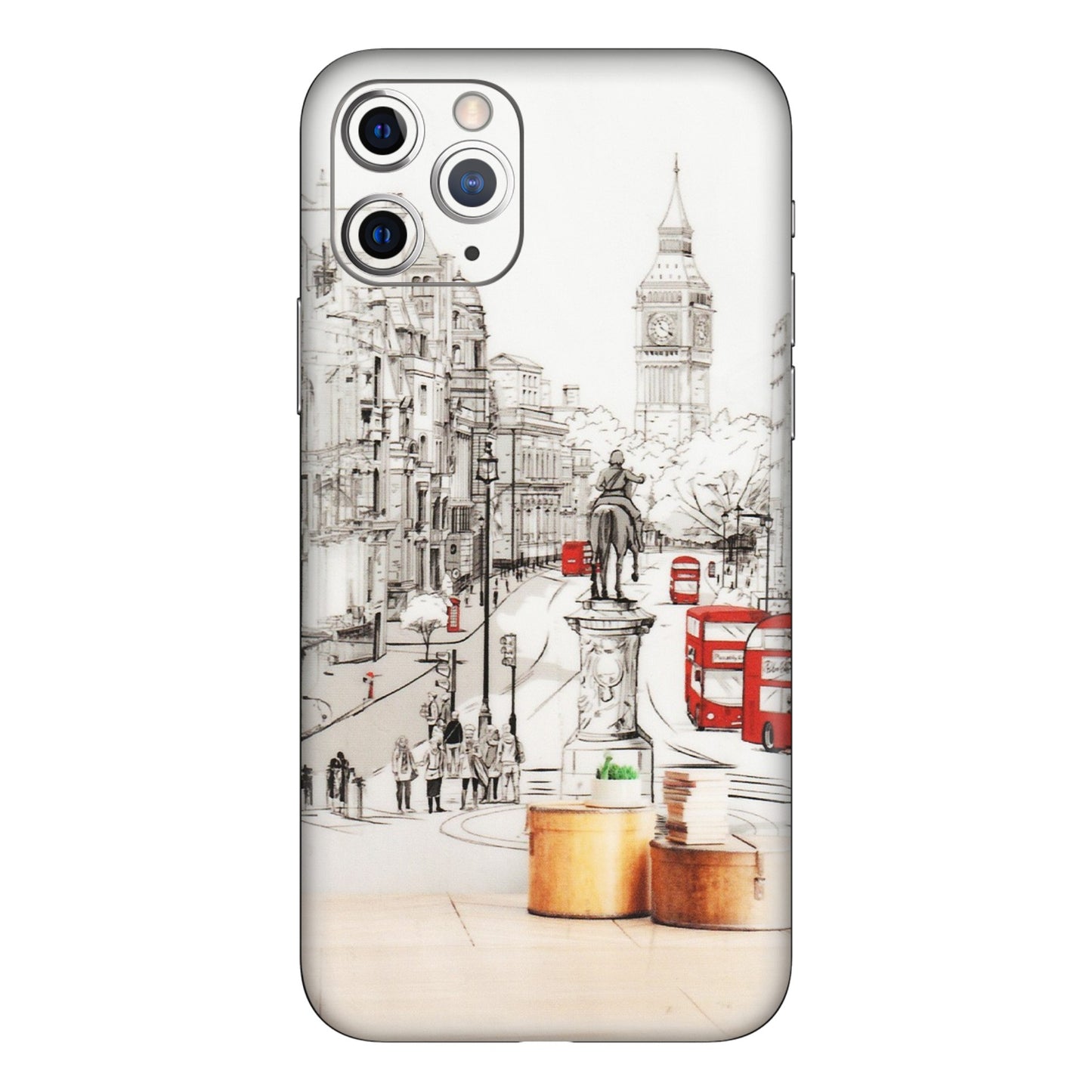 Apple iPhone Skins (All Models) - London Street - Transparent Finish (T-02) iPhone 11 Pro Max