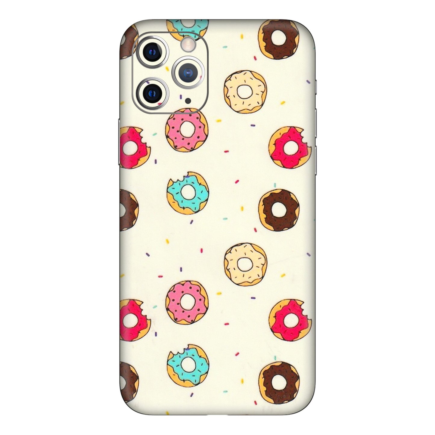 Apple iPhone Skins (All Models) - Mini Donuts Doodle Art - 3D Embossed Finish (L-122) iPhone 11 Pro