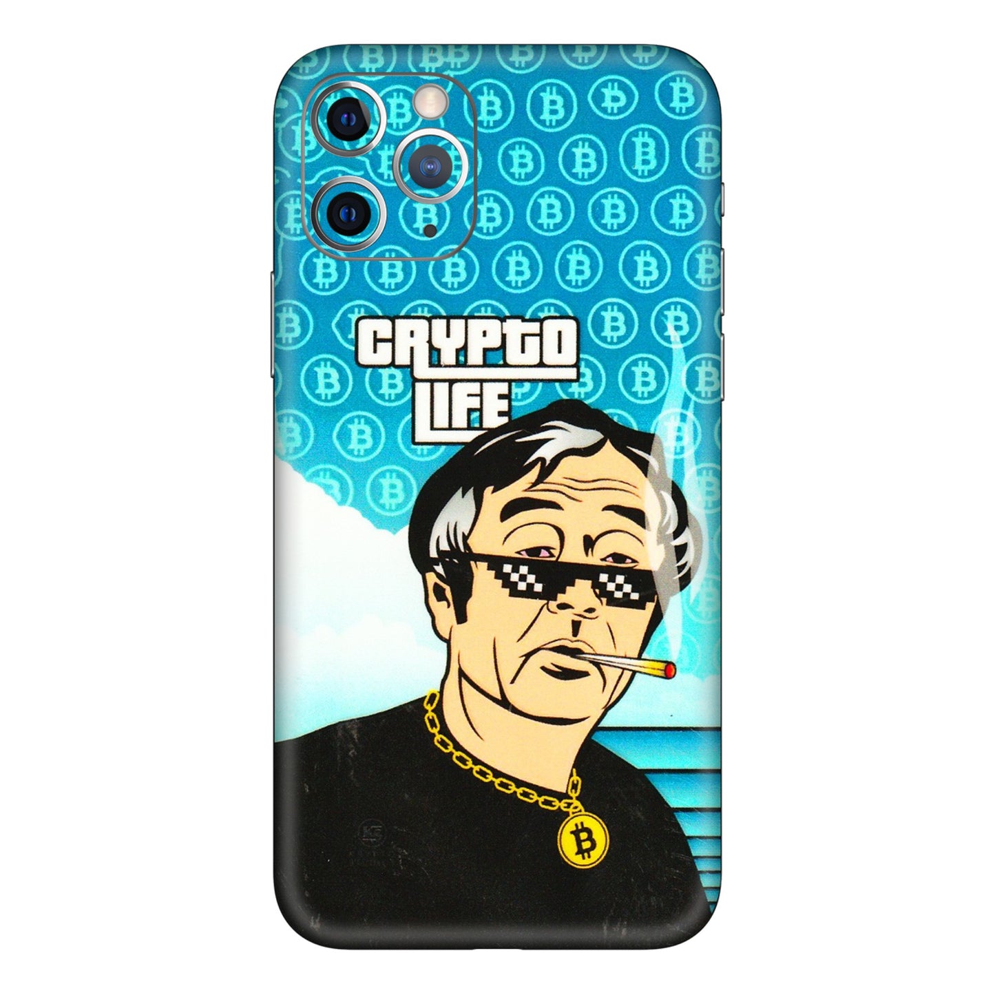 Apple iPhone Skins (All Models) - Crypto Thug Life - 3D Embossed Finish (L-179) iPhone 11 Pro