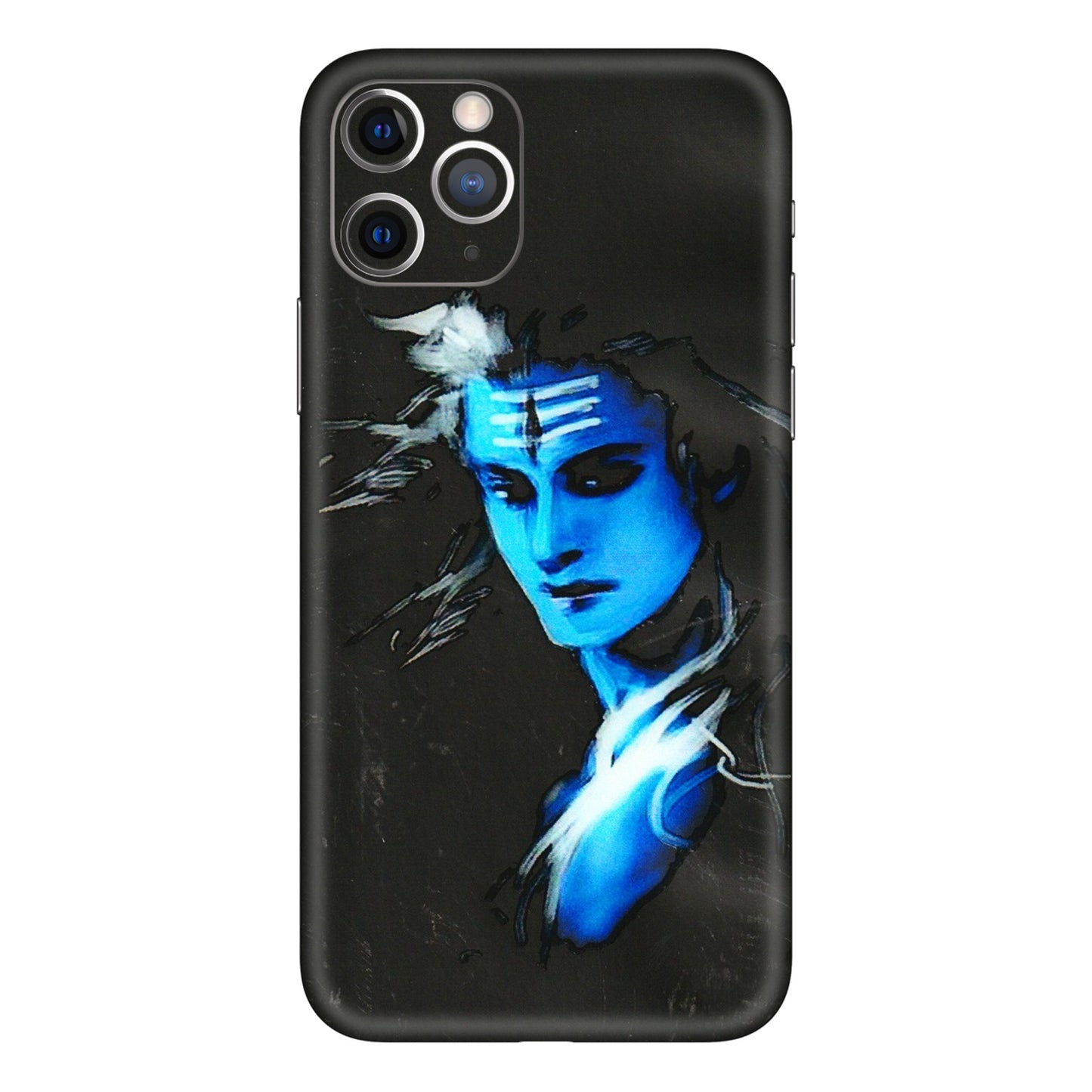 Apple iPhone Skins (All Models) - Har Har Mahadev Blue/Black - 3D Embossed Finish (L-185) iPhone 11 Pro