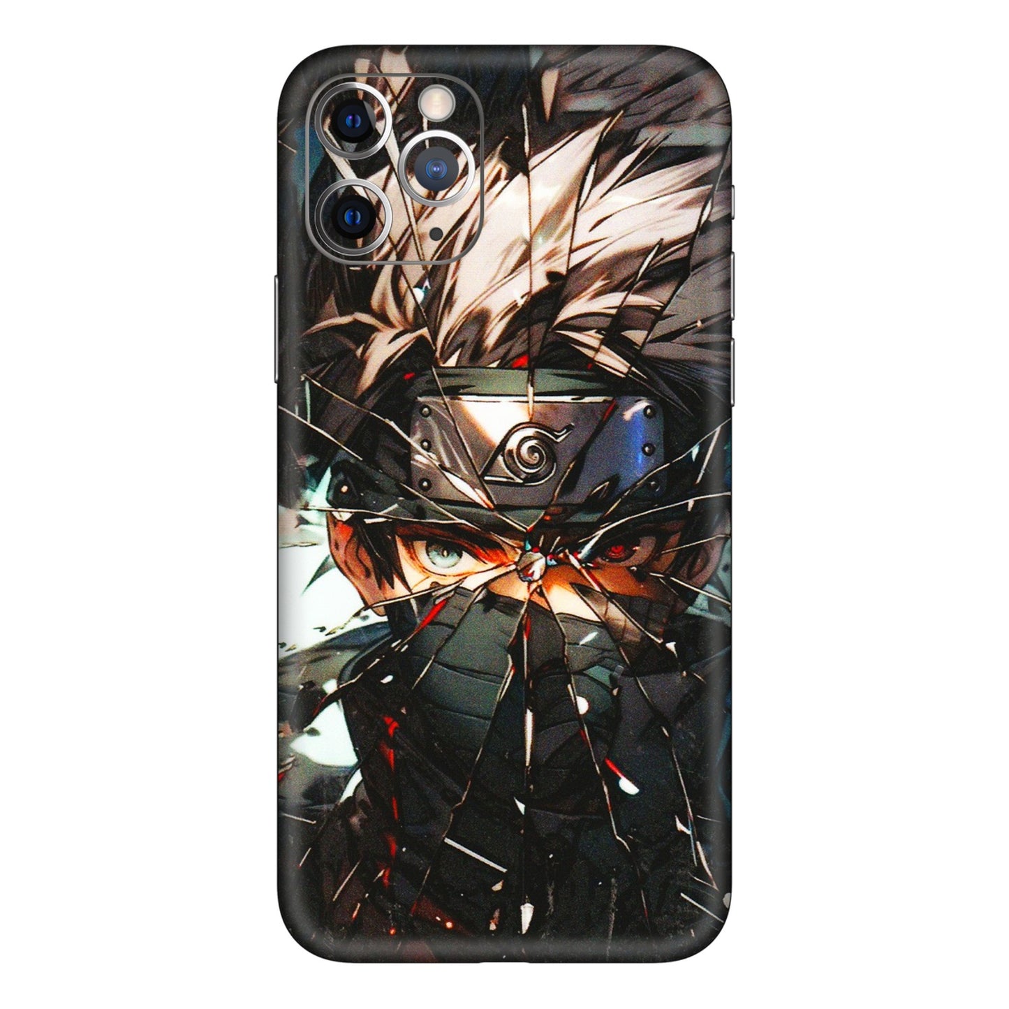 Apple iPhone Skins (All Models) - Kakashi Shattered Glass Effect - 3D Embossed Finish (L-237) iPhone 11 Pro