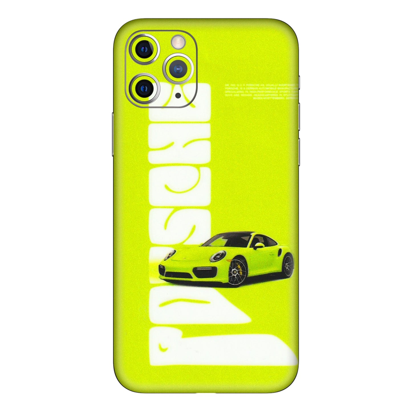 Apple iPhone Skins (All Models) - Lime Green Porche - 3D Embossed Finish (L-30) iPhone 11 Pro