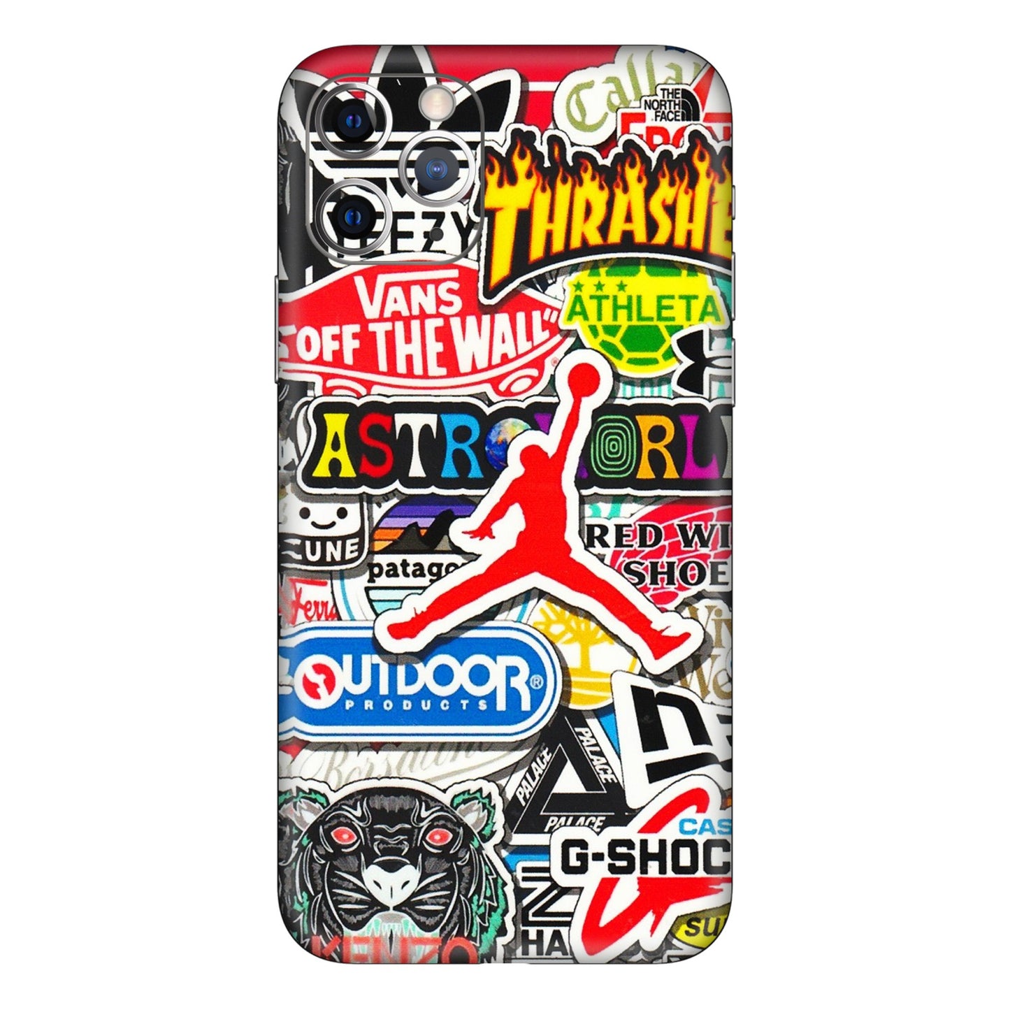 Apple iPhone Skins (All Models) - Multi Brands Sticker Graffiti - 3D Embossed Finish (L-37) iPhone 11 Pro