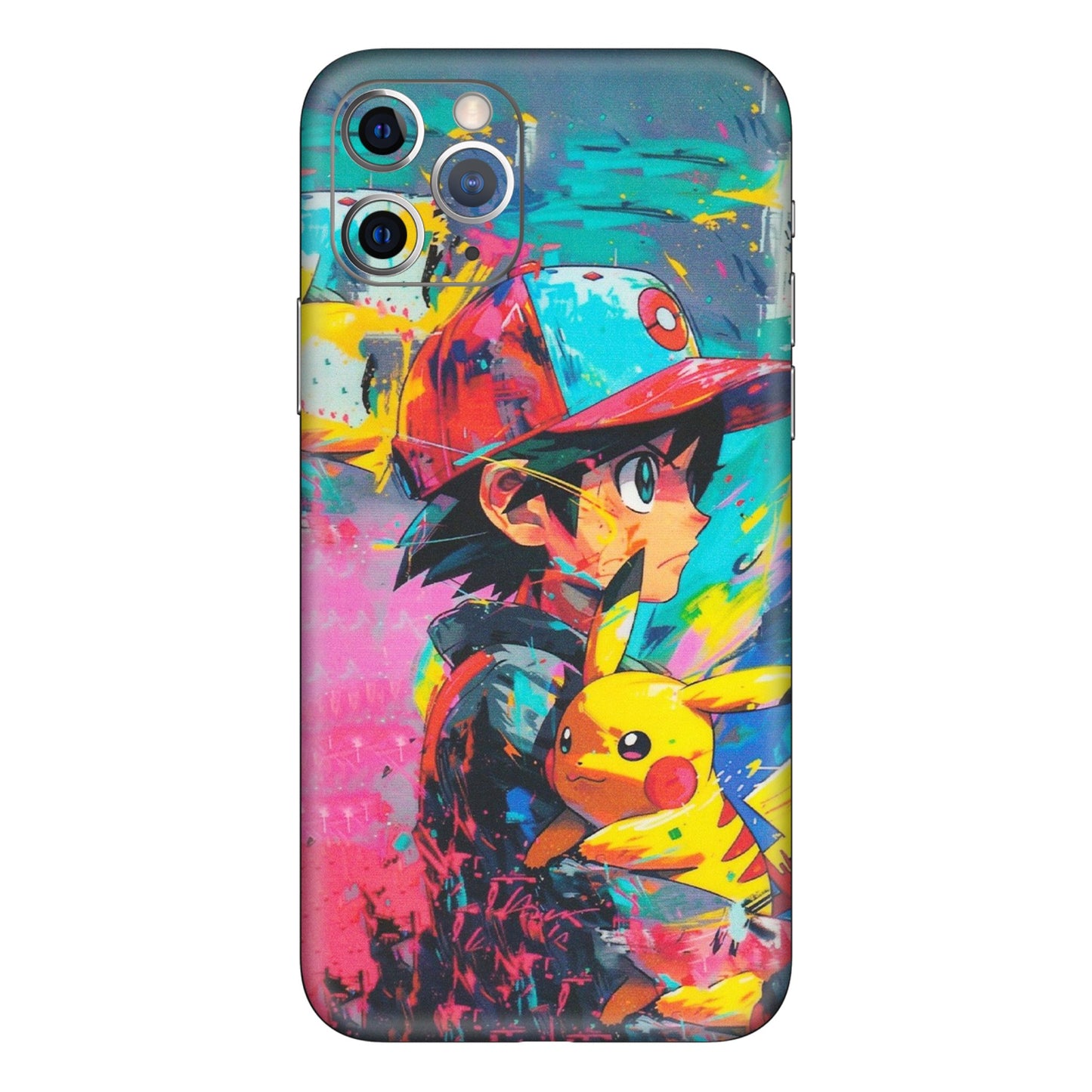 Apple iPhone Skins (All Models) - Ash & Pikachu - Matte Finish (M-26) iPhone 11 Pro