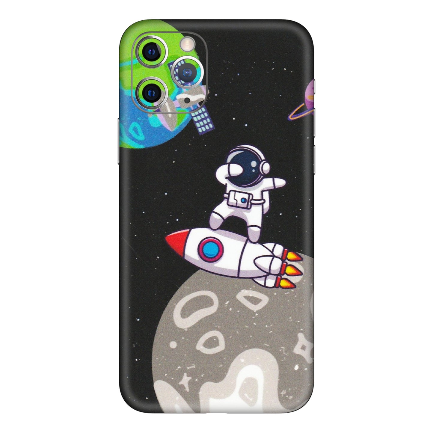 Apple iPhone Skins (All Models) - Astronaut Vibing Toon Running - Matte Finish (M-39) iPhone 11 Pro