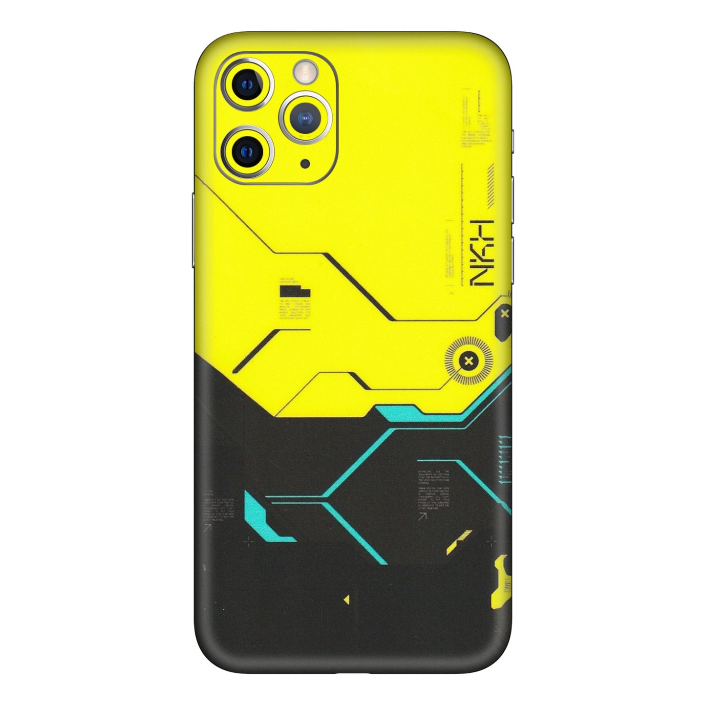 Apple iPhone Skins (All Models) - Black Yellow Technica - Matte Finish (M-53) iPhone 11 Pro