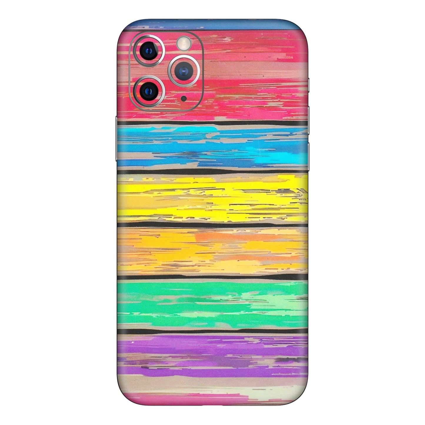 Apple iPhone Skins (All Models) - Multi Colour Wooden Wall - Matte Finish (M-96) iPhone 11 Pro