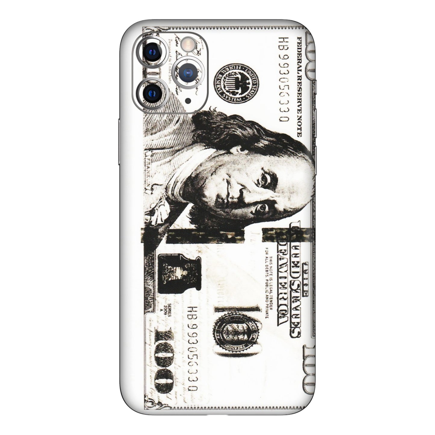 Apple iPhone Skins (All Models) - 100 Dollar Currency - Transparent Finish (T-01) iPhone 11 Pro