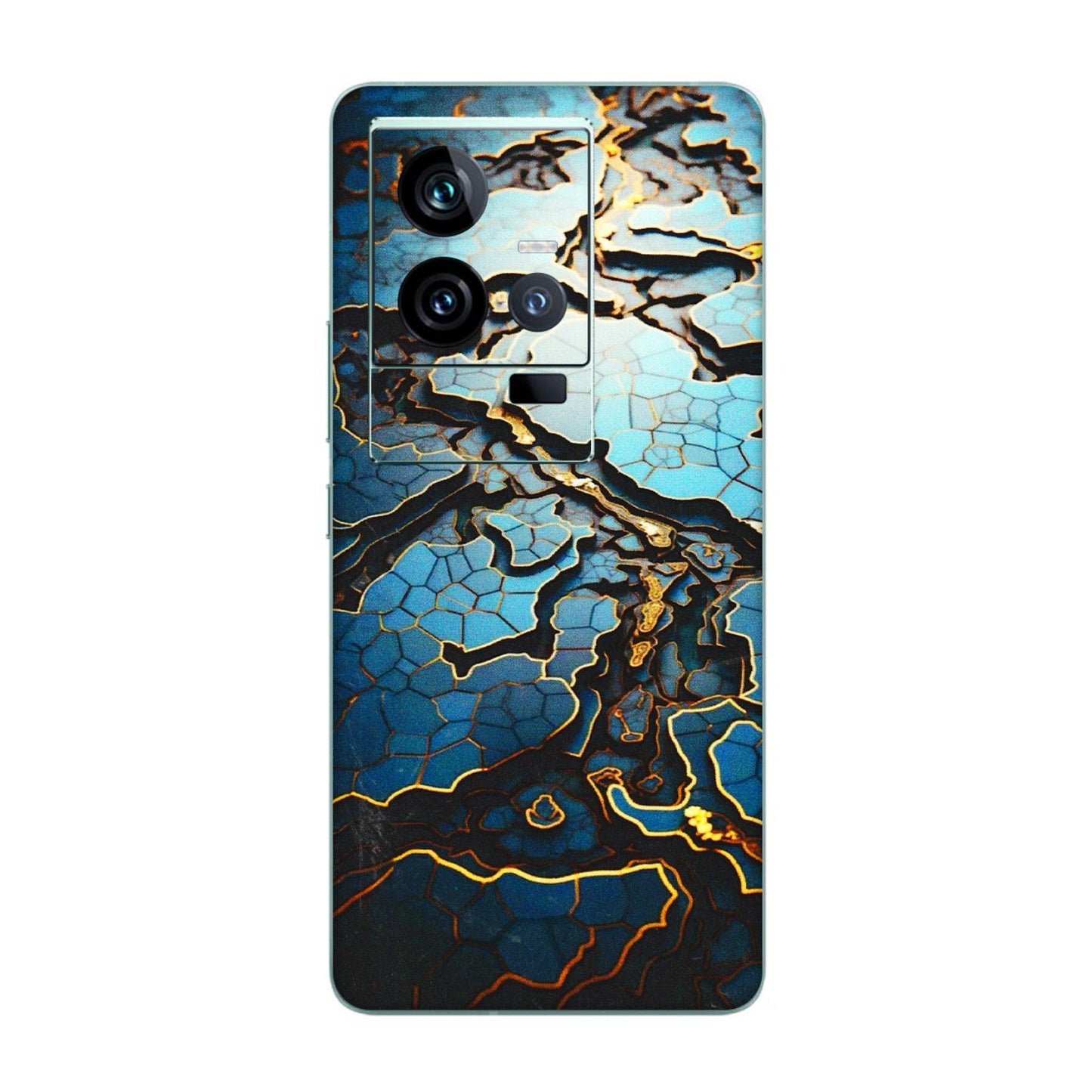 IQOO Phone Skins (All Models) - Blue Gold Abstract - 3D Embossed Finish (L-11) IQOO 11 5G