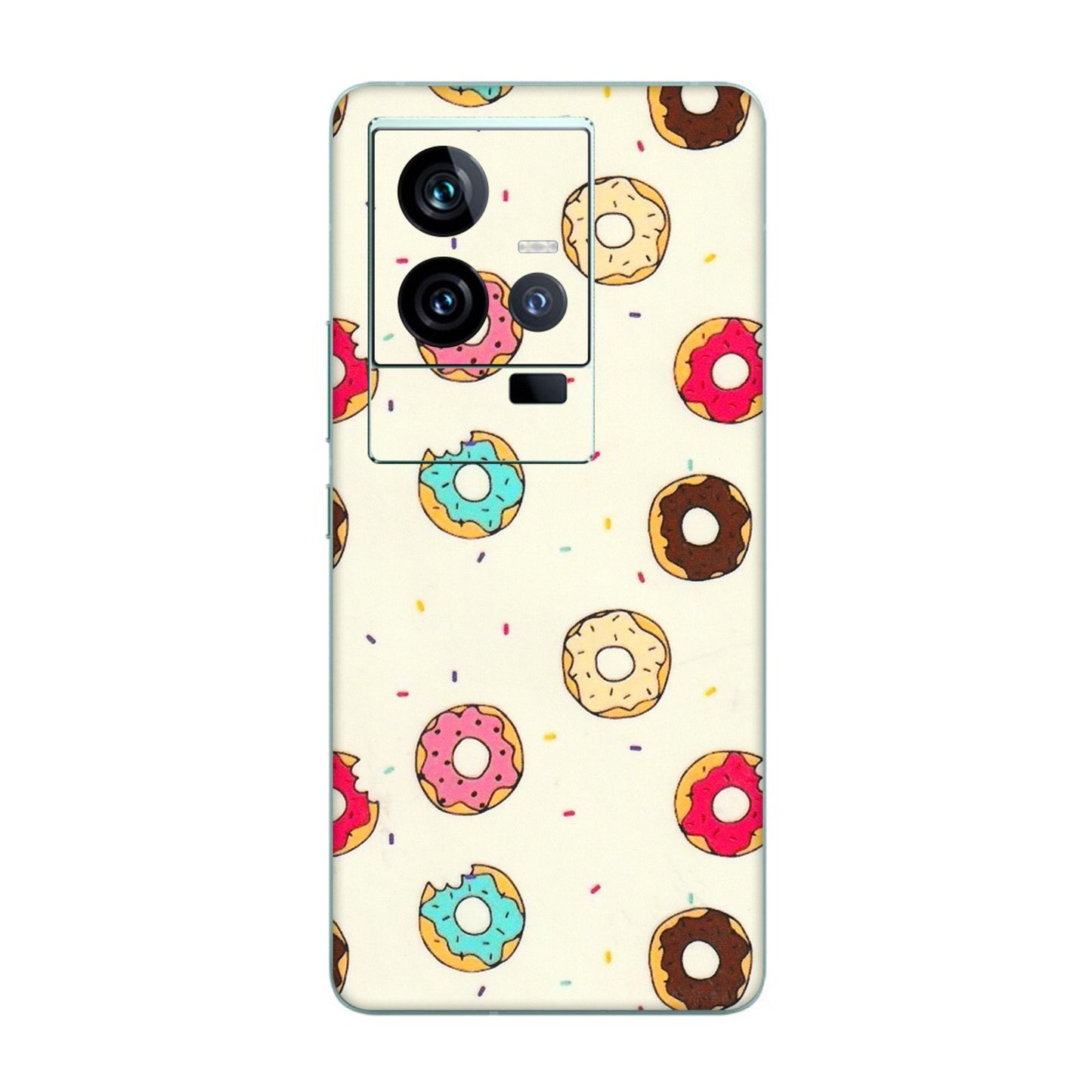IQOO Phone Skins (All Models) - Mini Donuts Doodle Art - 3D Embossed Finish (L-122) IQOO 11 5G