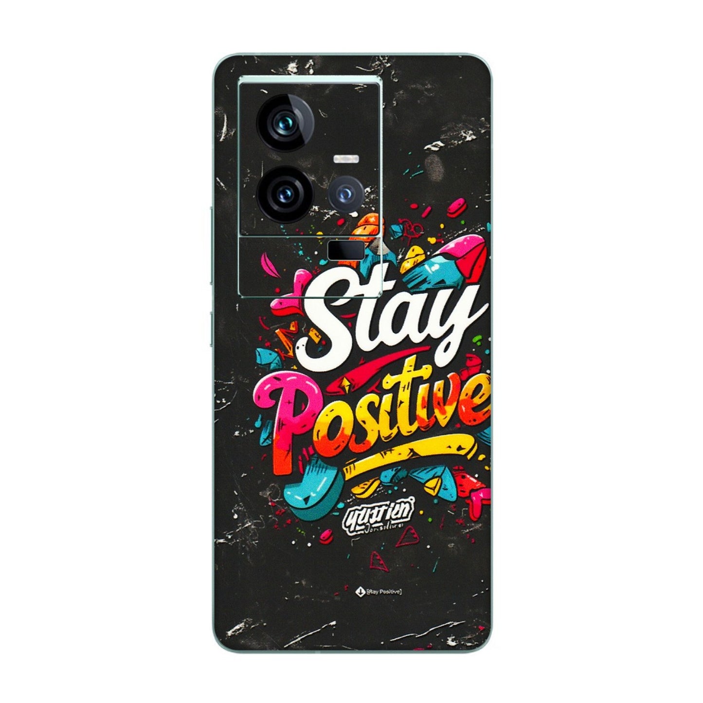 IQOO Phone Skins (All Models) - Stay Positive Black - 3D Embossed Finish (L-31) IQOO 11 5G