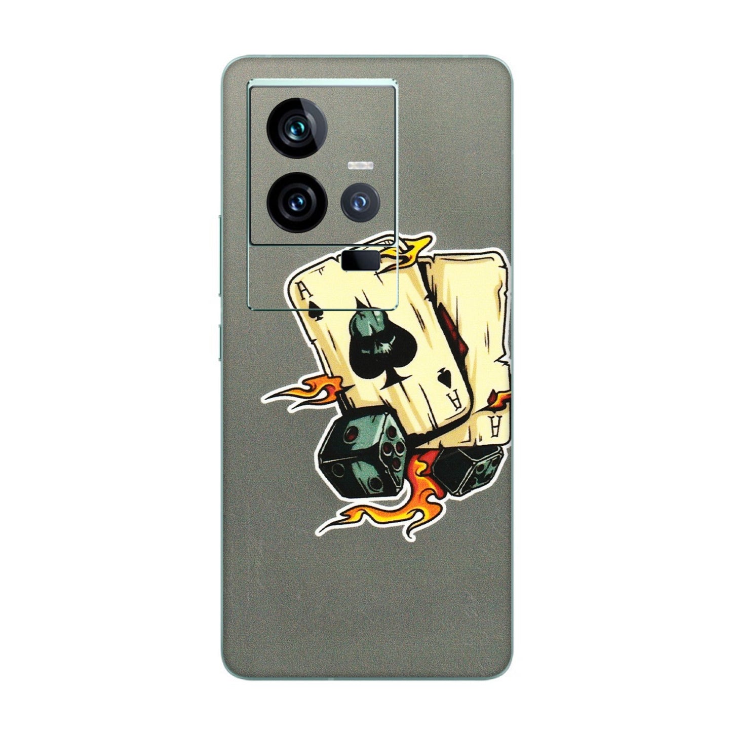 IQOO Phone Skins (All Models) - Grey Cards Of Ace - 3D Embossed Finish (L-77) IQOO 11 5G