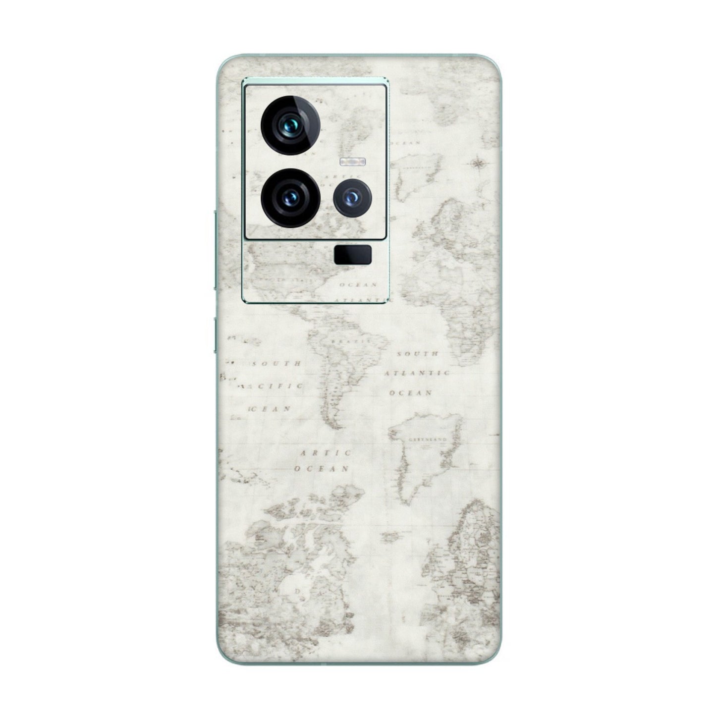 IQOO Phone Skins (All Models) - World Travel Map - Transparent Finish (T-04) IQOO 11 5G