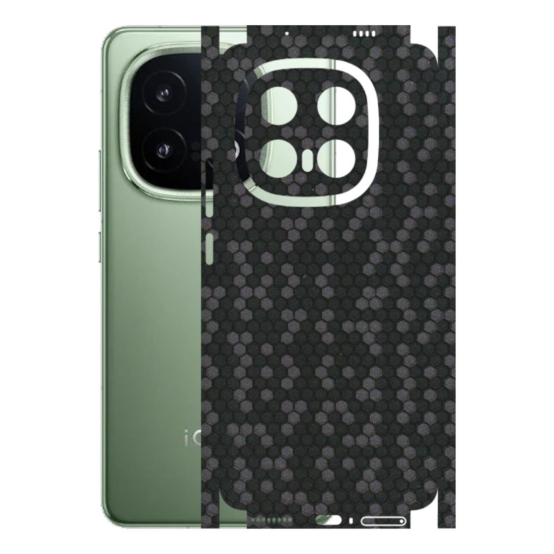 IQOO Phone Skins (All Models) - Black Grey Honeycomb Sober - 3D Embossed Finish (L-85) IQOO 13 5G