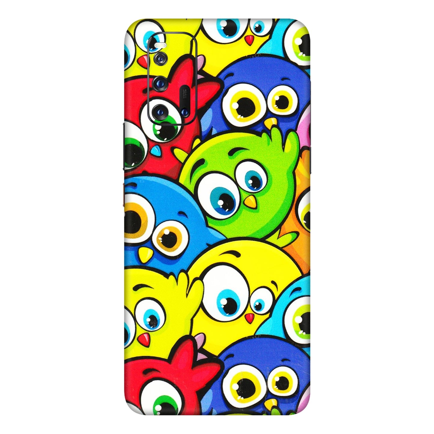 IQOO Phone Skins (All Models) - Cute Fluffy Birds - 3D Embossed Finish (L-213) IQOO 3