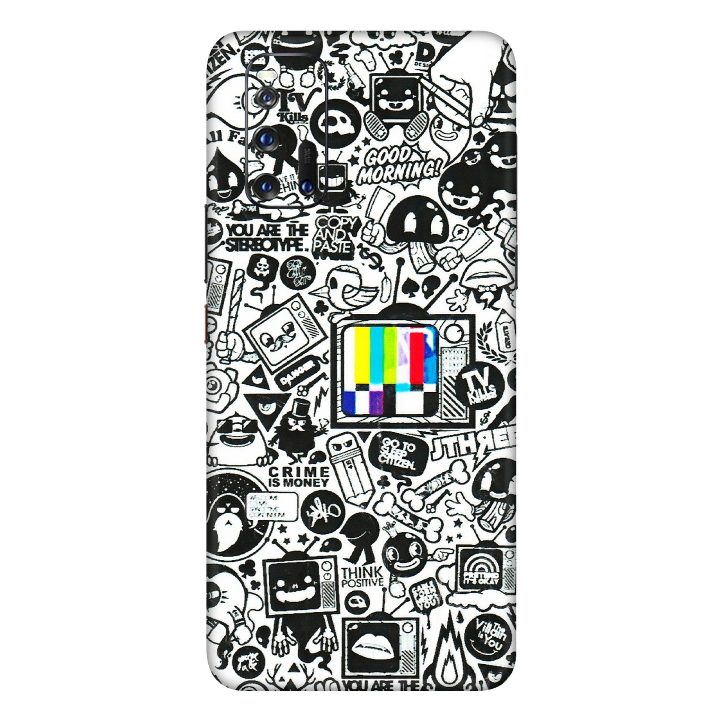 IQOO Phone Skins (All Models) - Doodles Positive Art - 3D Embossed Finish (L-263) IQOO 3