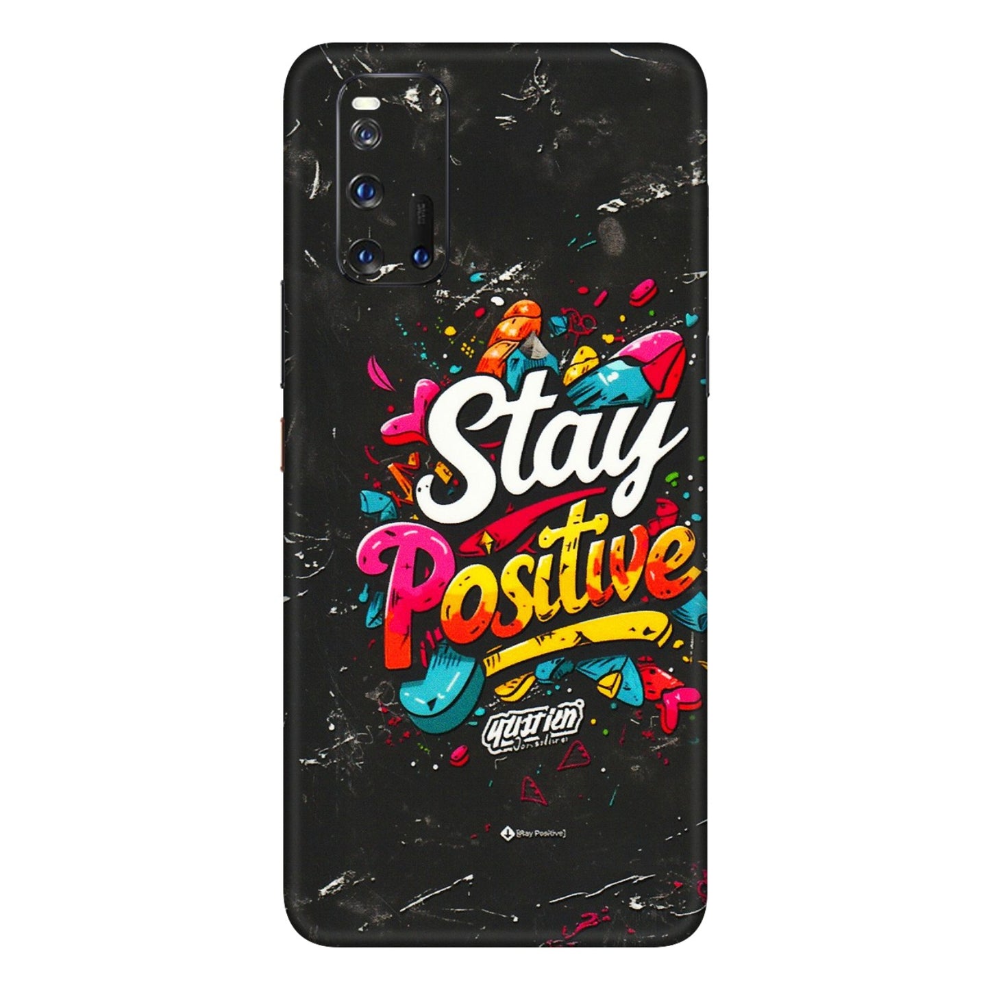 IQOO Phone Skins (All Models) - Stay Positive Black - 3D Embossed Finish (L-31) IQOO 3