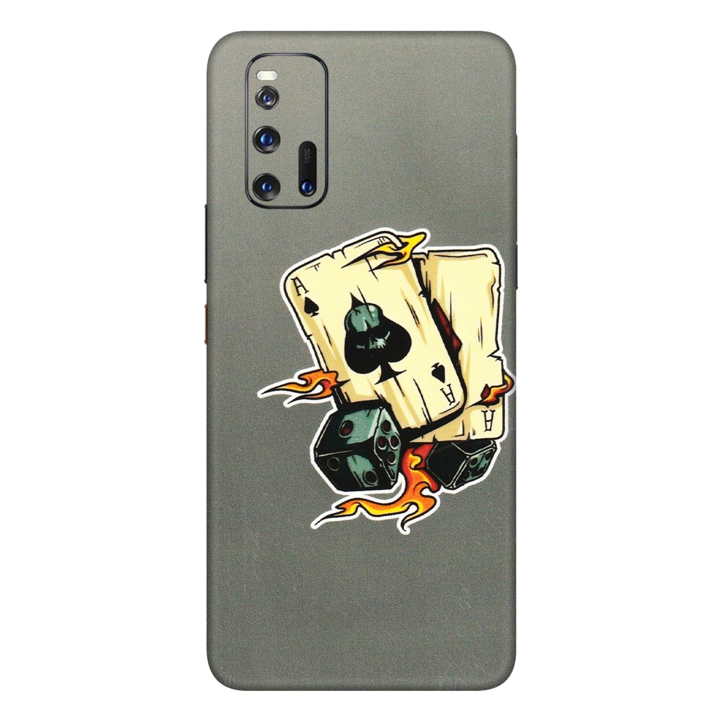 IQOO Phone Skins (All Models) - Grey Cards Of Ace - 3D Embossed Finish (L-77) IQOO 3