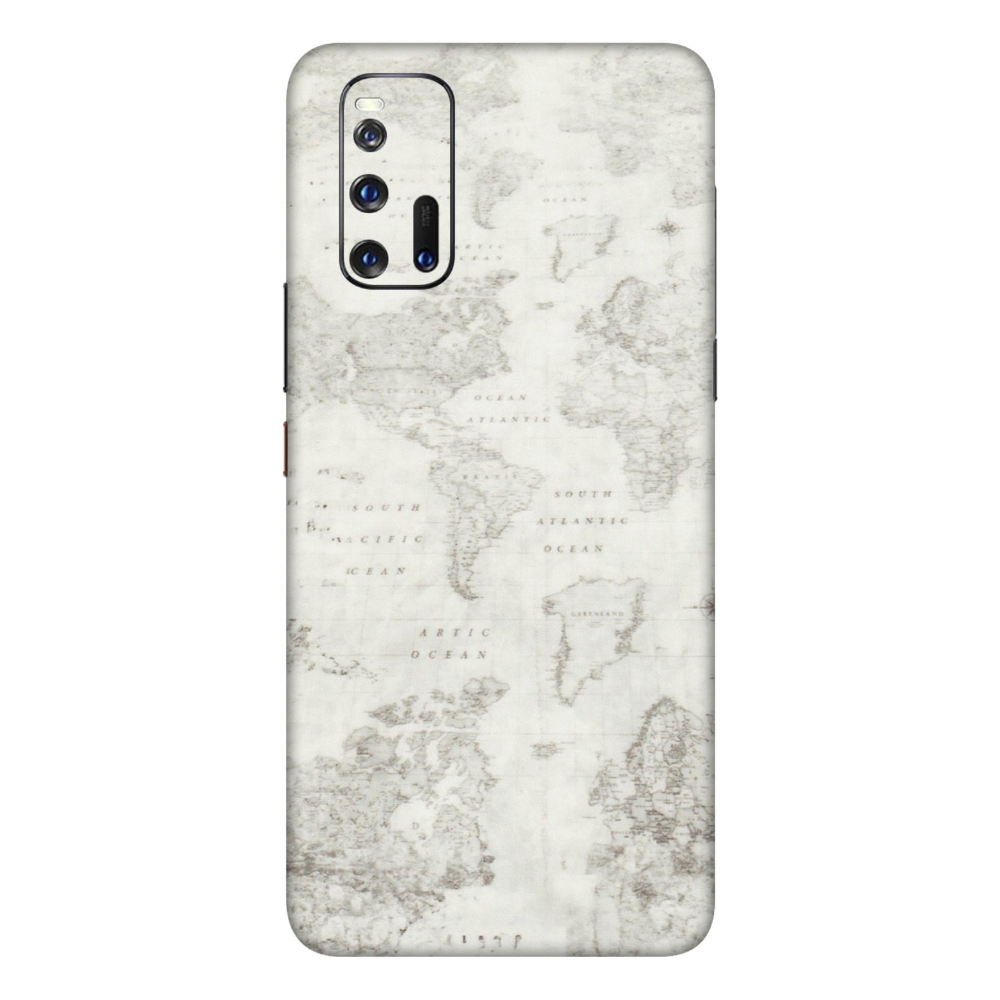 IQOO Phone Skins (All Models) - World Travel Map - Transparent Finish (T-04) IQOO 3