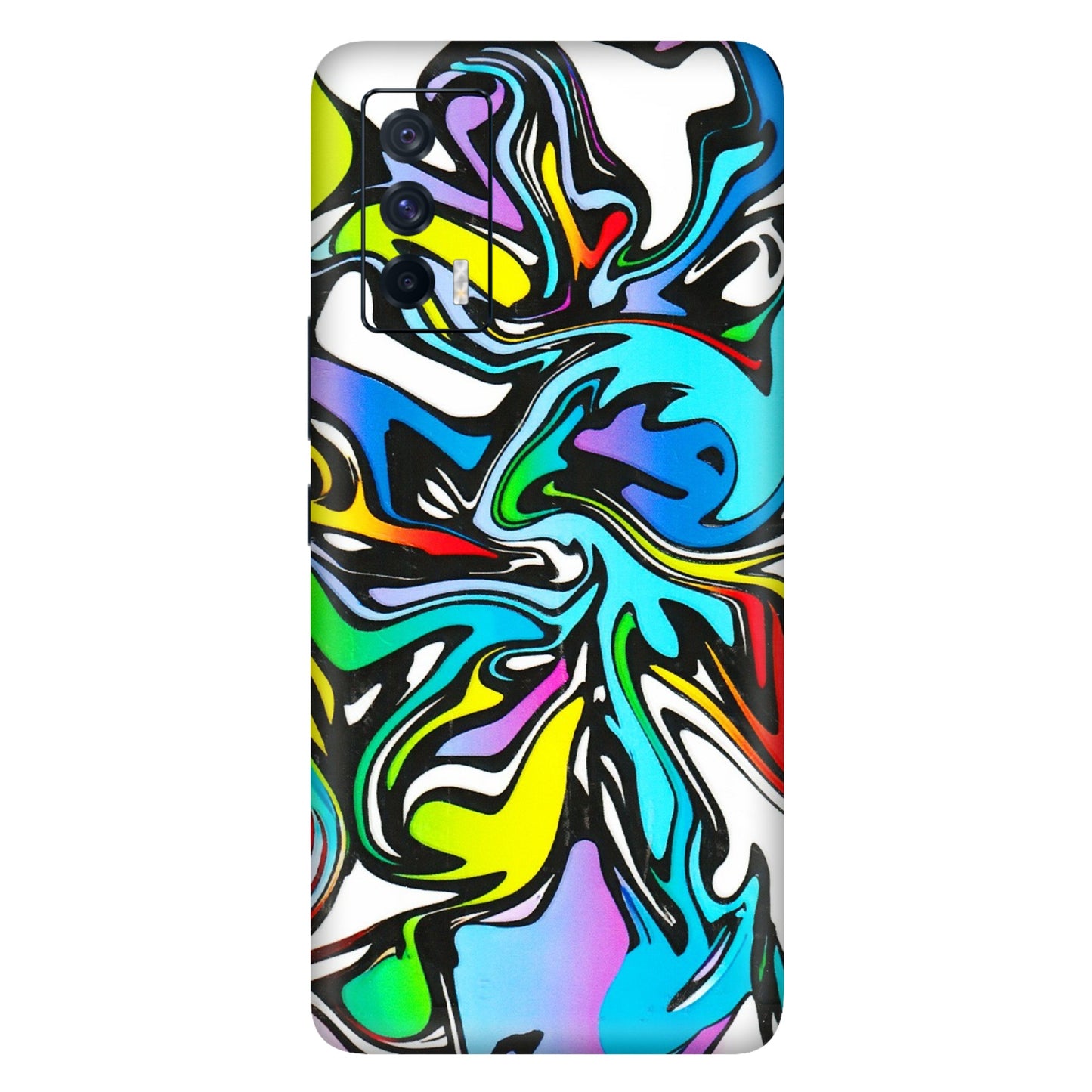 IQOO Phone Skins (All Models) - Abstract Colour Paints - 3D Embossed Finish (L-271) IQOO 7