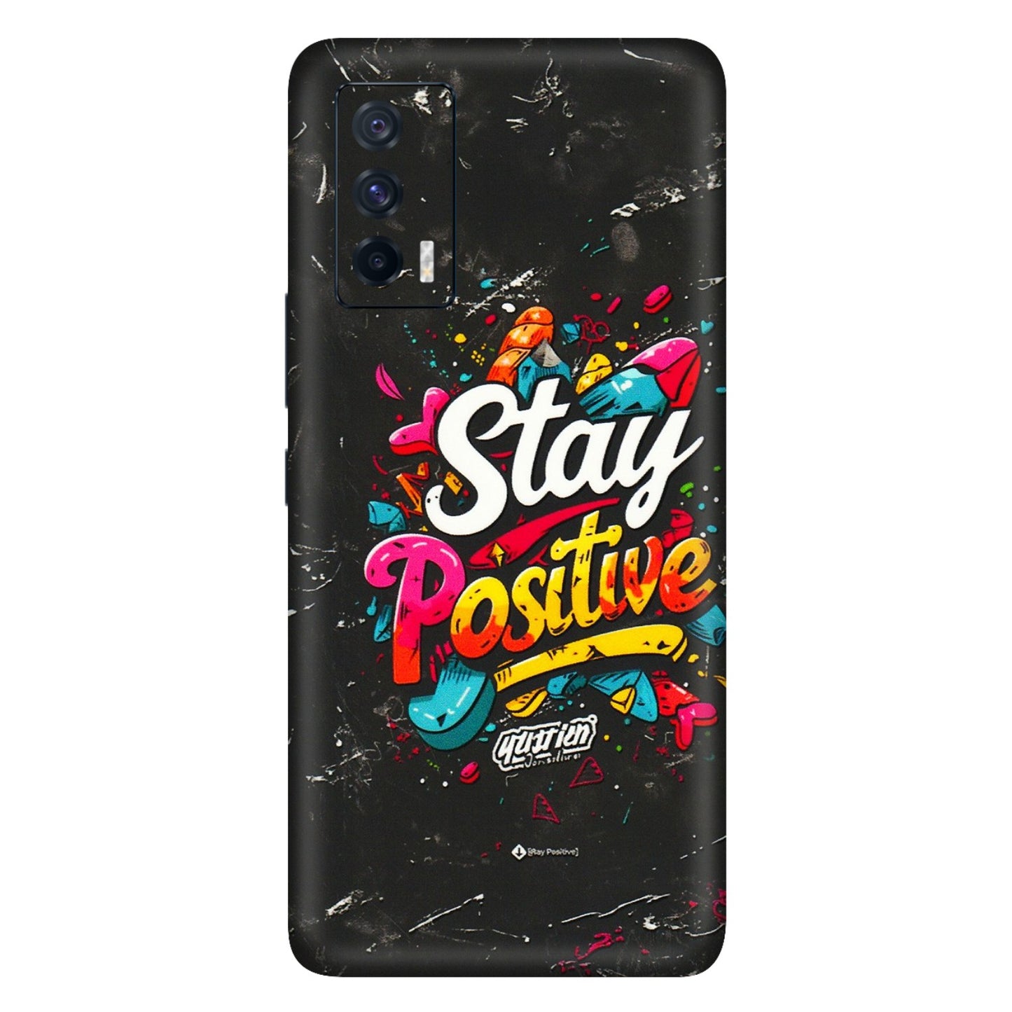IQOO Phone Skins (All Models) - Stay Positive Black - 3D Embossed Finish (L-31) IQOO 7
