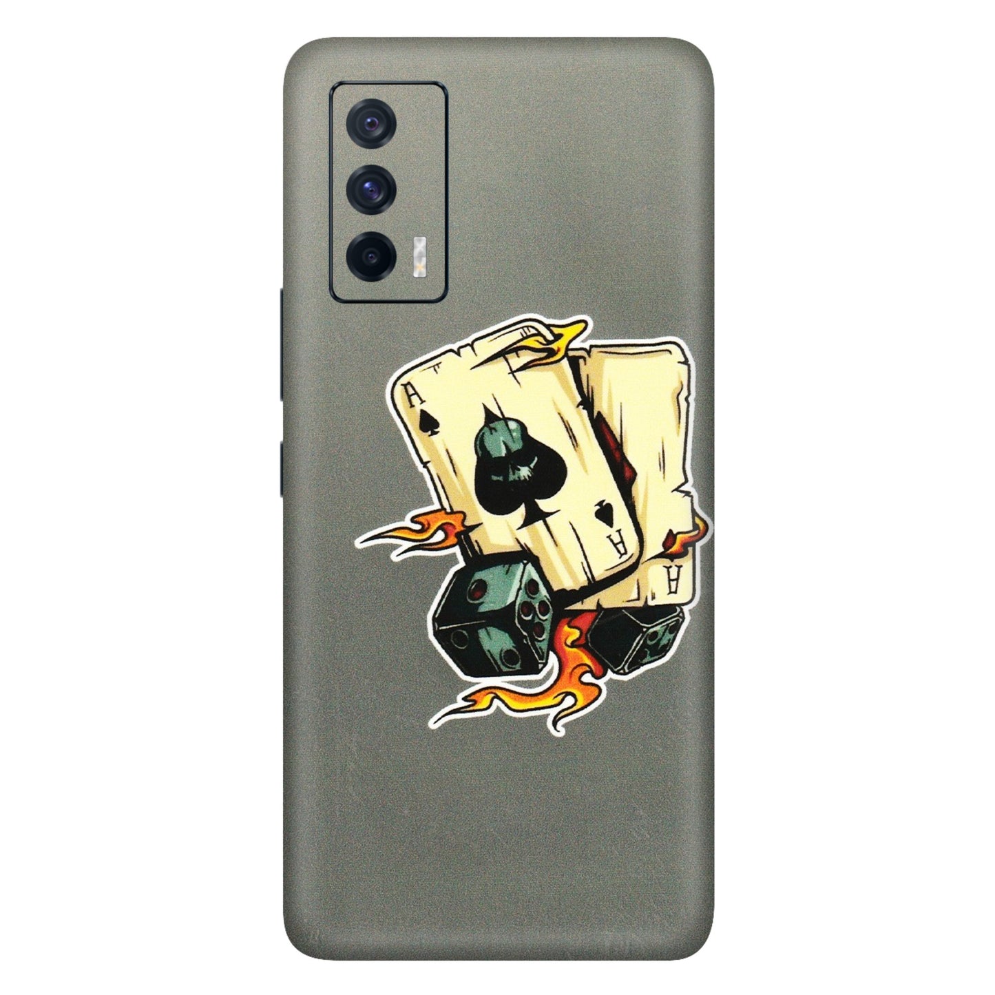 IQOO Phone Skins (All Models) - Grey Cards Of Ace - 3D Embossed Finish (L-77) IQOO 7