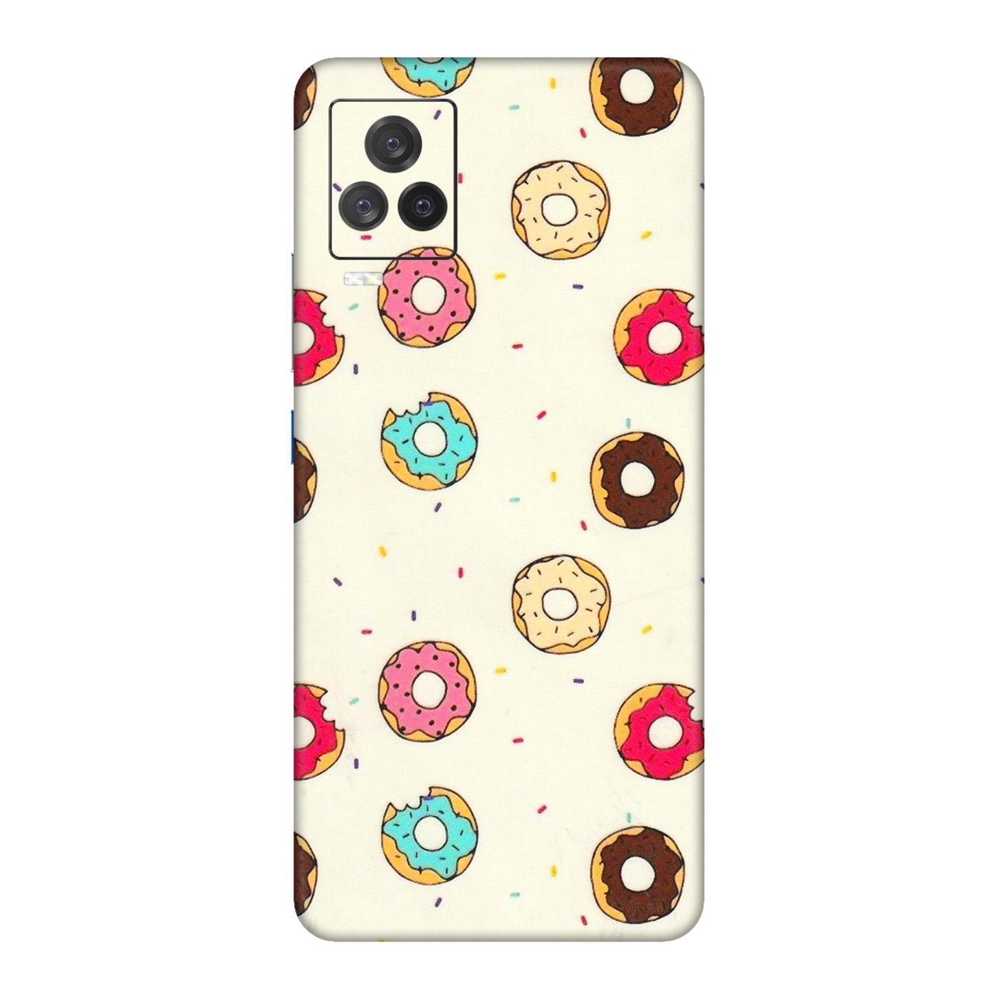 IQOO Phone Skins (All Models) - Mini Donuts Doodle Art - 3D Embossed Finish (L-122) IQOO 7 Legend