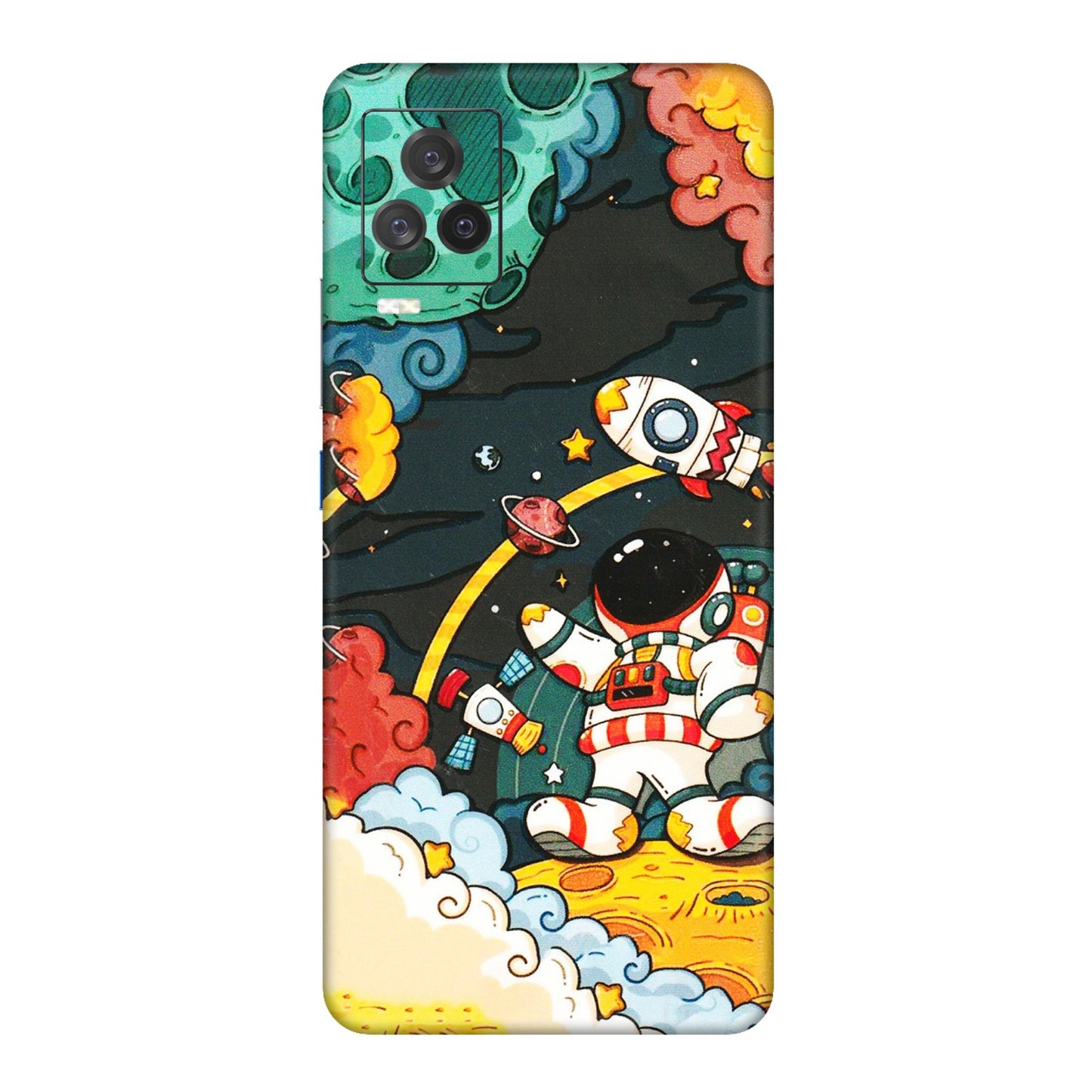 IQOO Phone Skins (All Models) - Astronauts & Spaceship - 3D Embossed Finish (L-145) IQOO 7 Legend