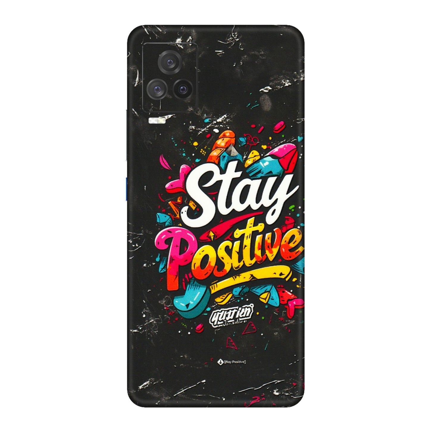 IQOO Phone Skins (All Models) - Stay Positive Black - 3D Embossed Finish (L-31) IQOO 7 Legend
