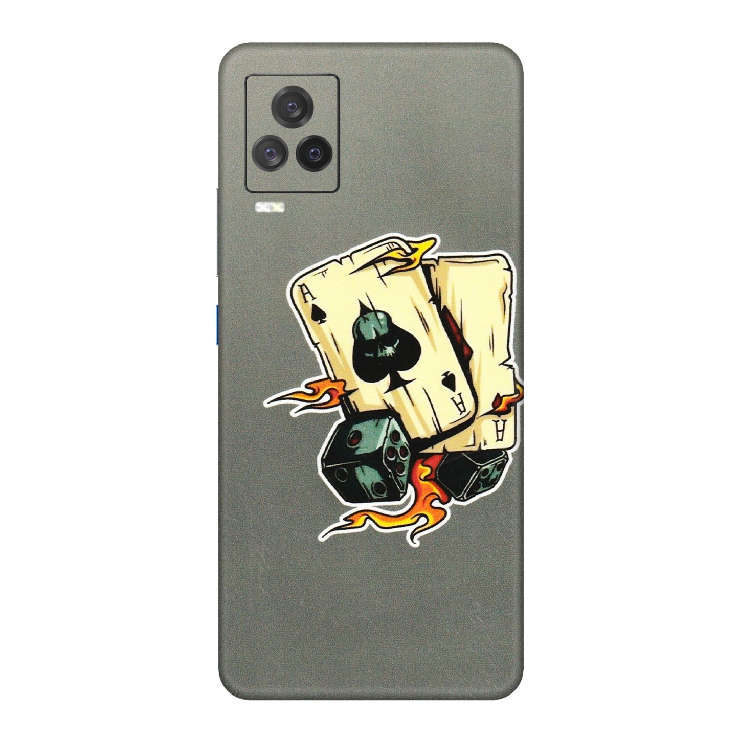 IQOO Phone Skins (All Models) - Grey Cards Of Ace - 3D Embossed Finish (L-77) IQOO 7 Legend