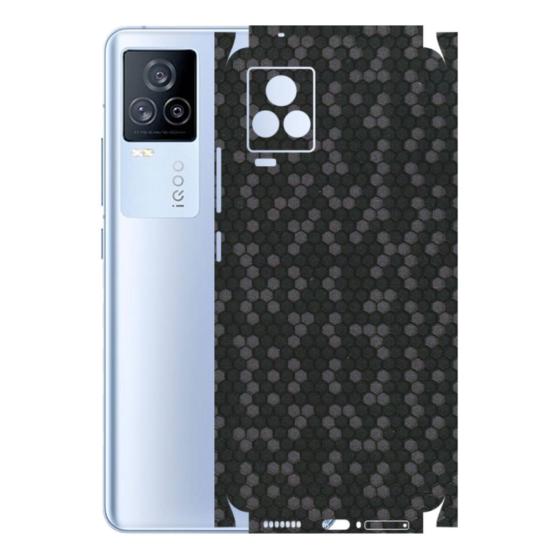 IQOO Phone Skins (All Models) - Black Grey Honeycomb Sober - 3D Embossed Finish (L-85) IQOO 7 Legend