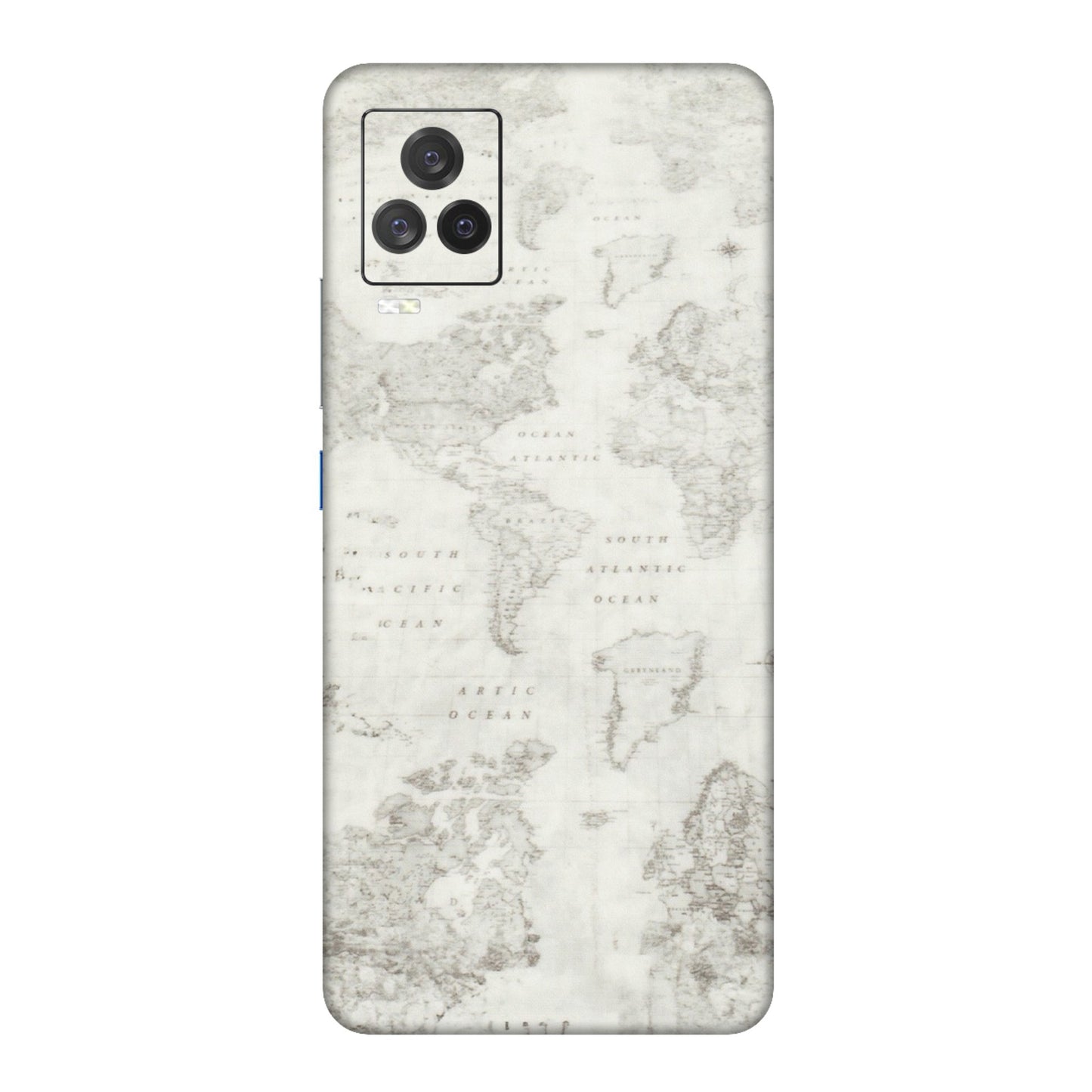 IQOO Phone Skins (All Models) - World Travel Map - Transparent Finish (T-04) IQOO 7 Legend