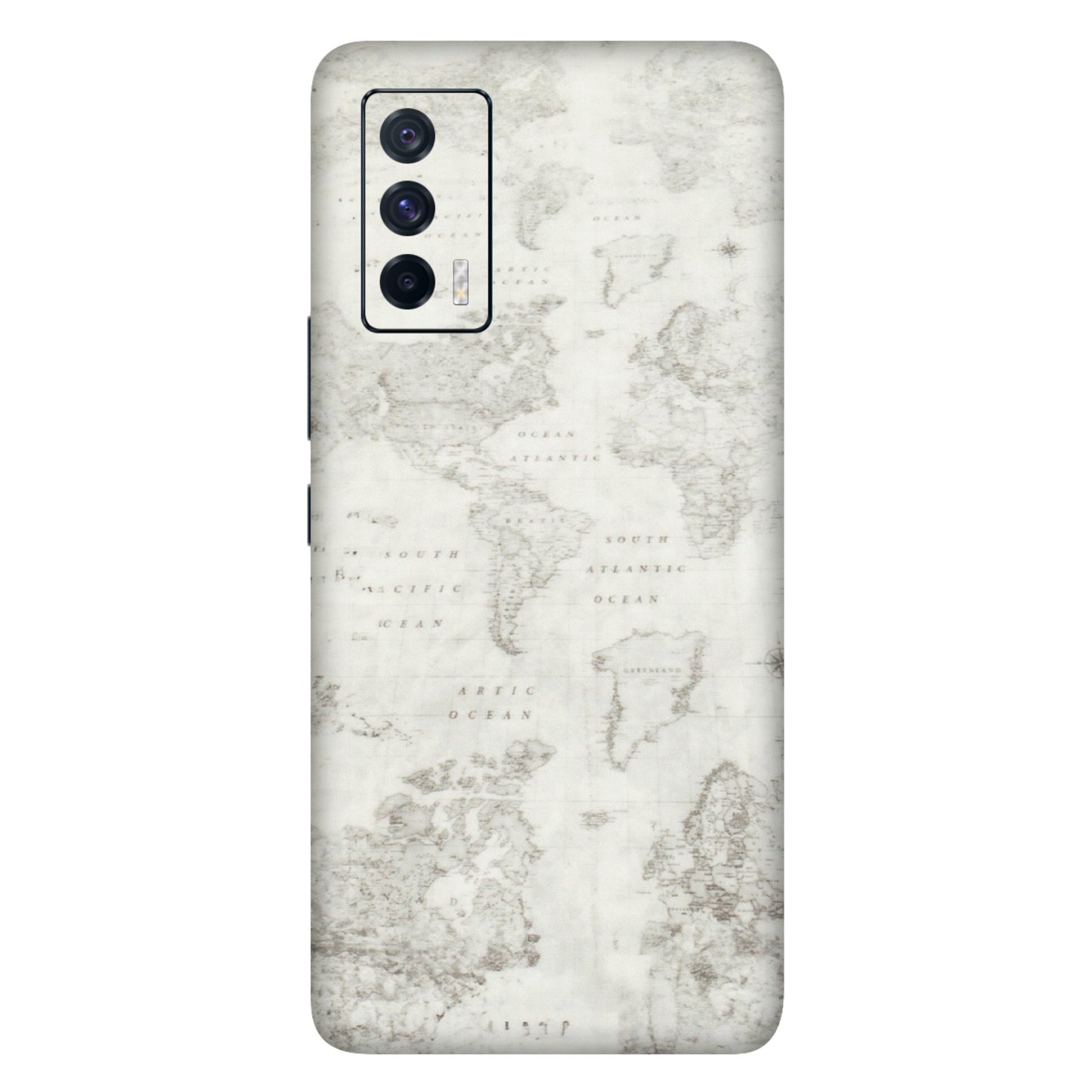 IQOO Phone Skins (All Models) - World Travel Map - Transparent Finish (T-04) IQOO 7