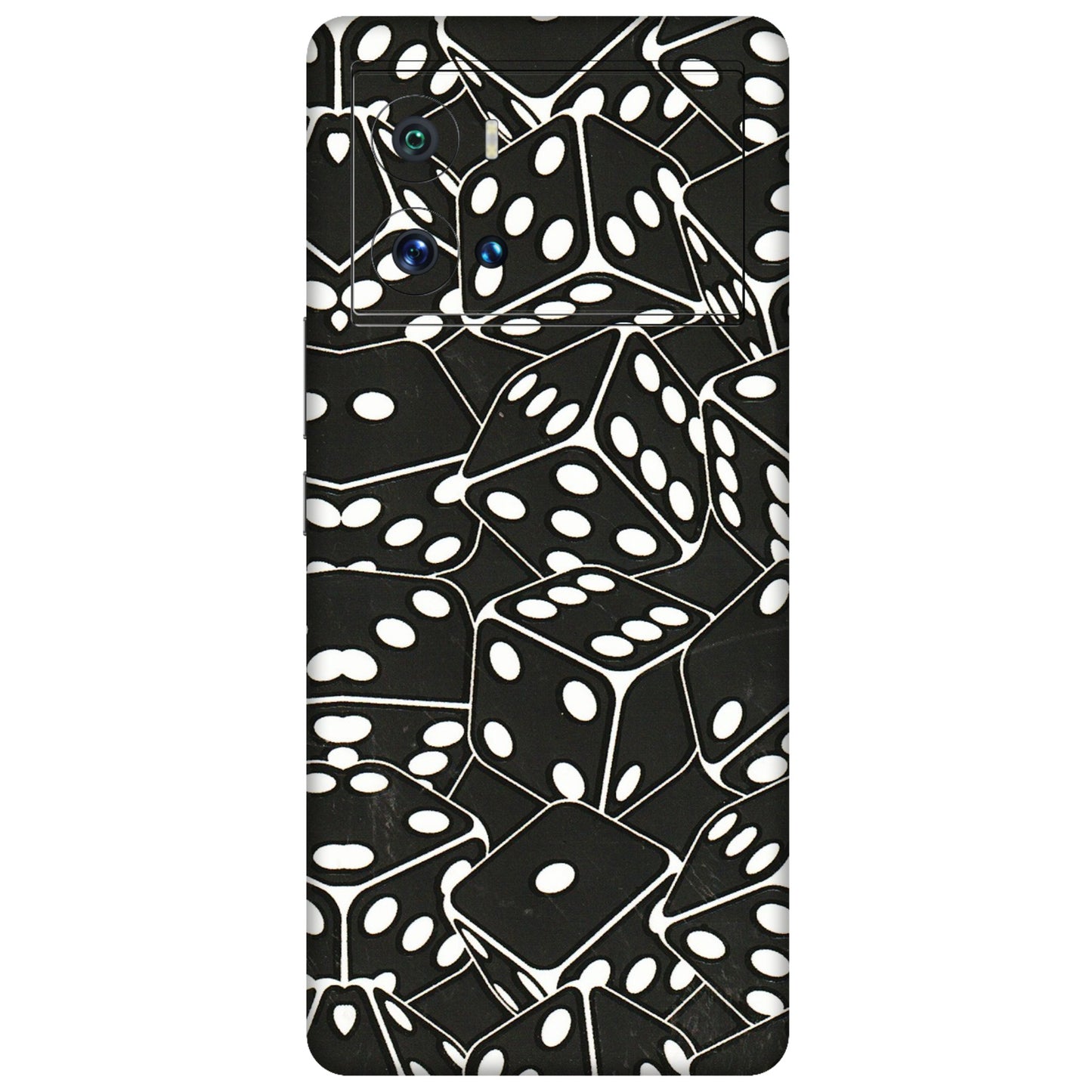 IQOO Phone Skins (All Models) - Big Black Dices - 3D Embossed Finish (L-106) IQOO 9 Pro 5G
