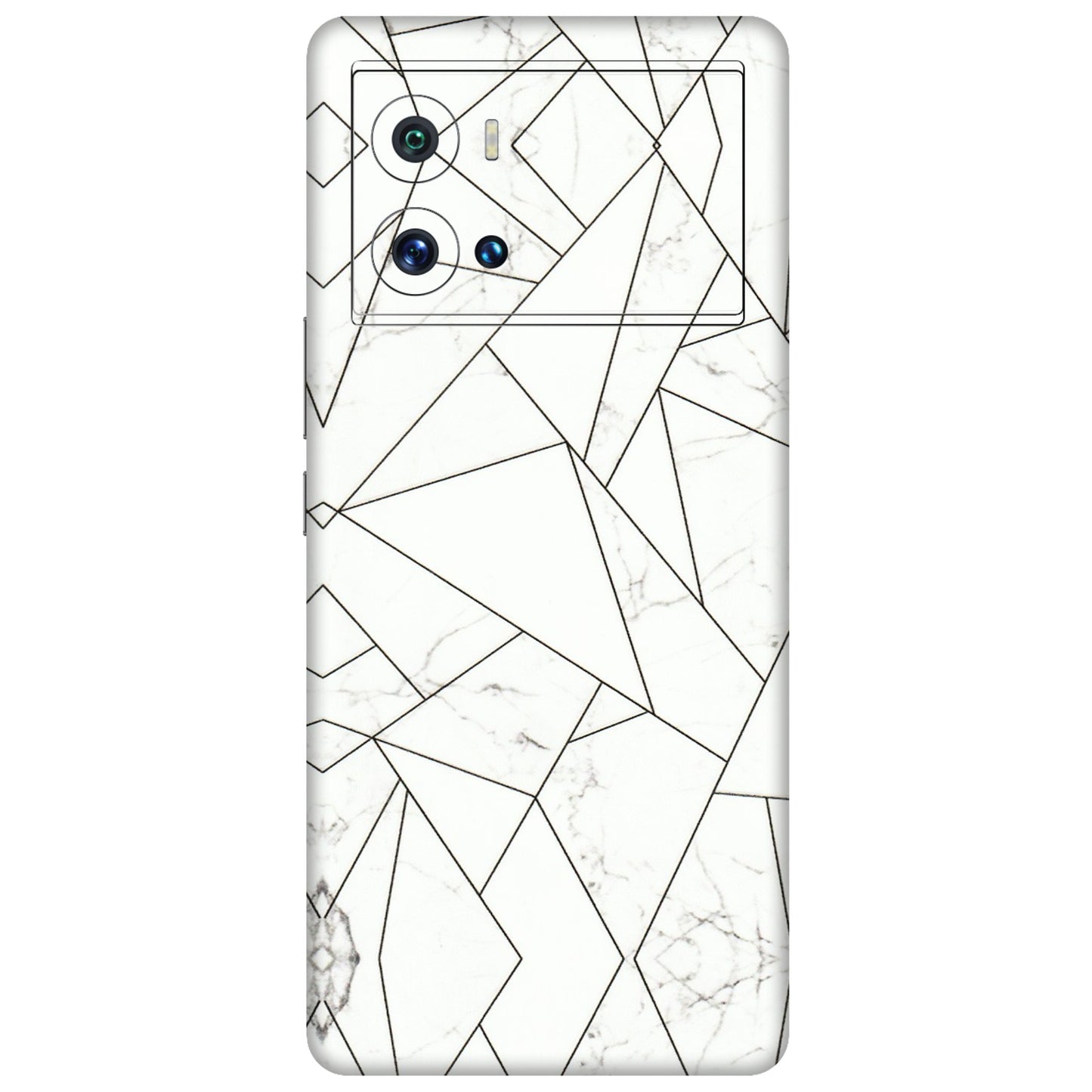 IQOO Phone Skins (All Models) - Luxury White Marble Effect - 3D Embossed Finish (L-168) IQOO 9 Pro 5G