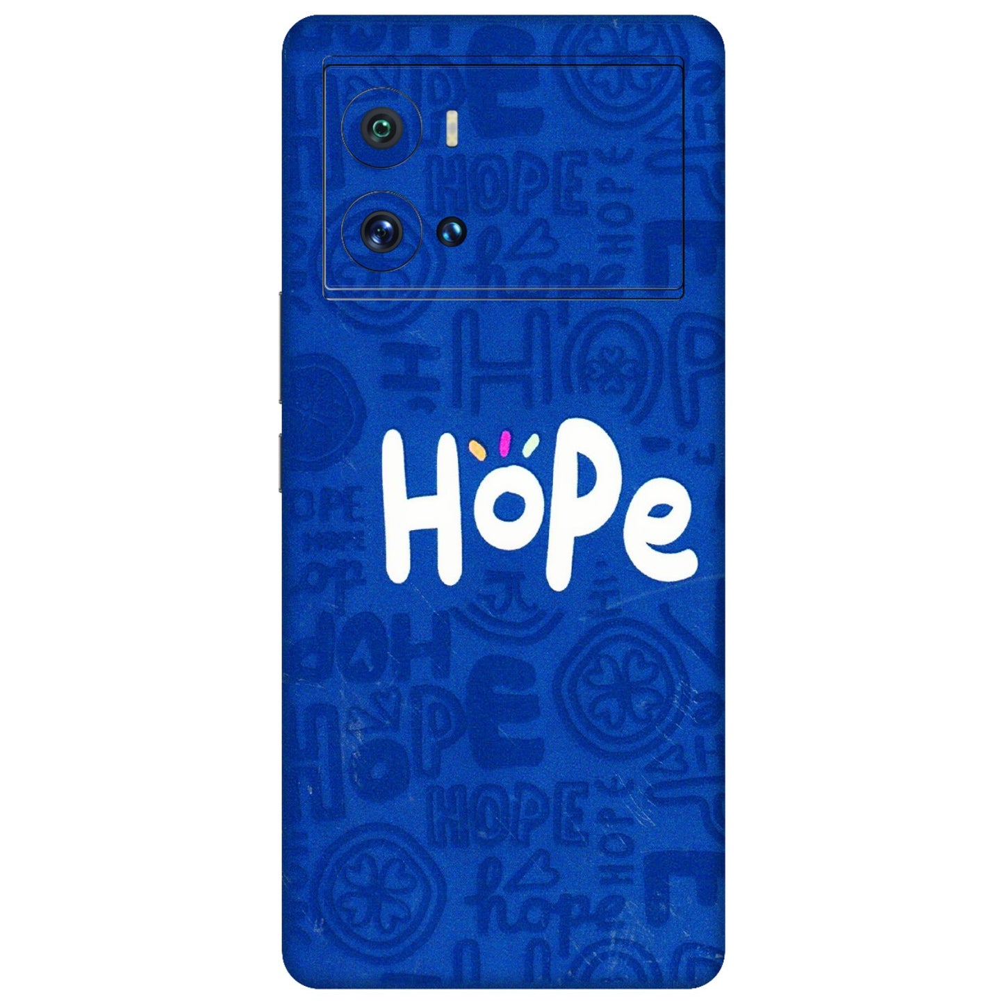 IQOO Phone Skins (All Models) - Hope Doodles Blue - 3D Embossed Finish (L-43) IQOO 9 Pro 5G