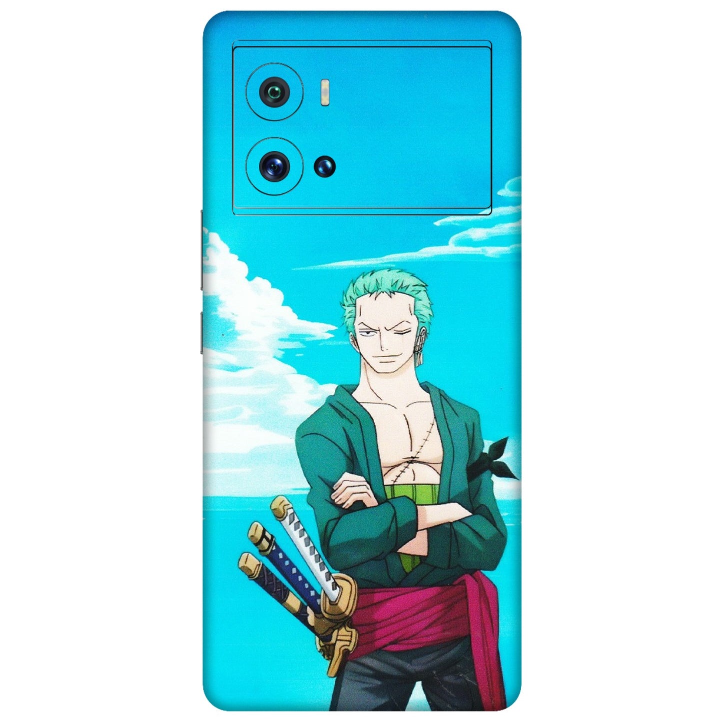 IQOO Phone Skins (All Models) - Cool Swordman Zoro Anime - Matte Finish (M-143) IQOO 9 Pro 5G