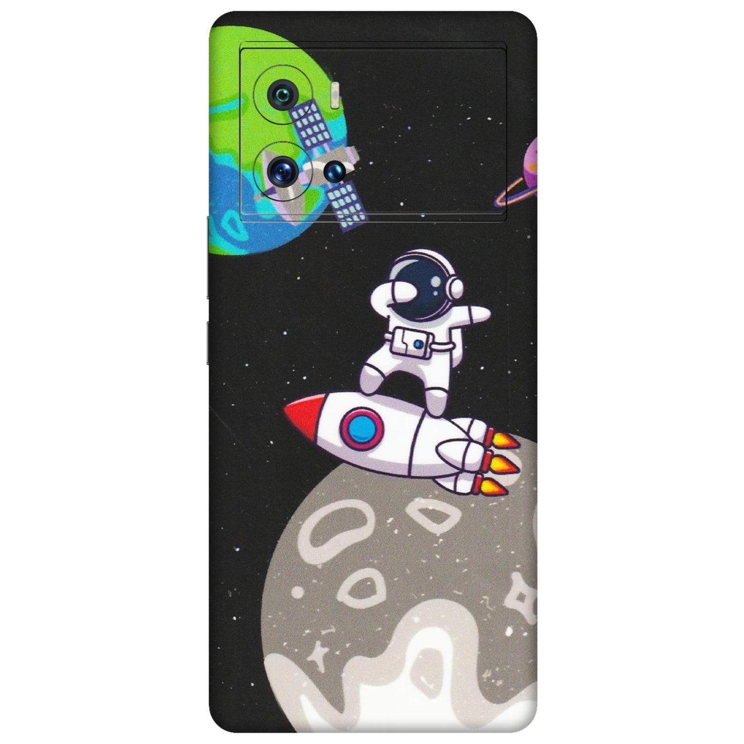 IQOO Phone Skins (All Models) - Astronaut Vibing Toon Running - Matte Finish (M-39) IQOO 9 Pro 5G