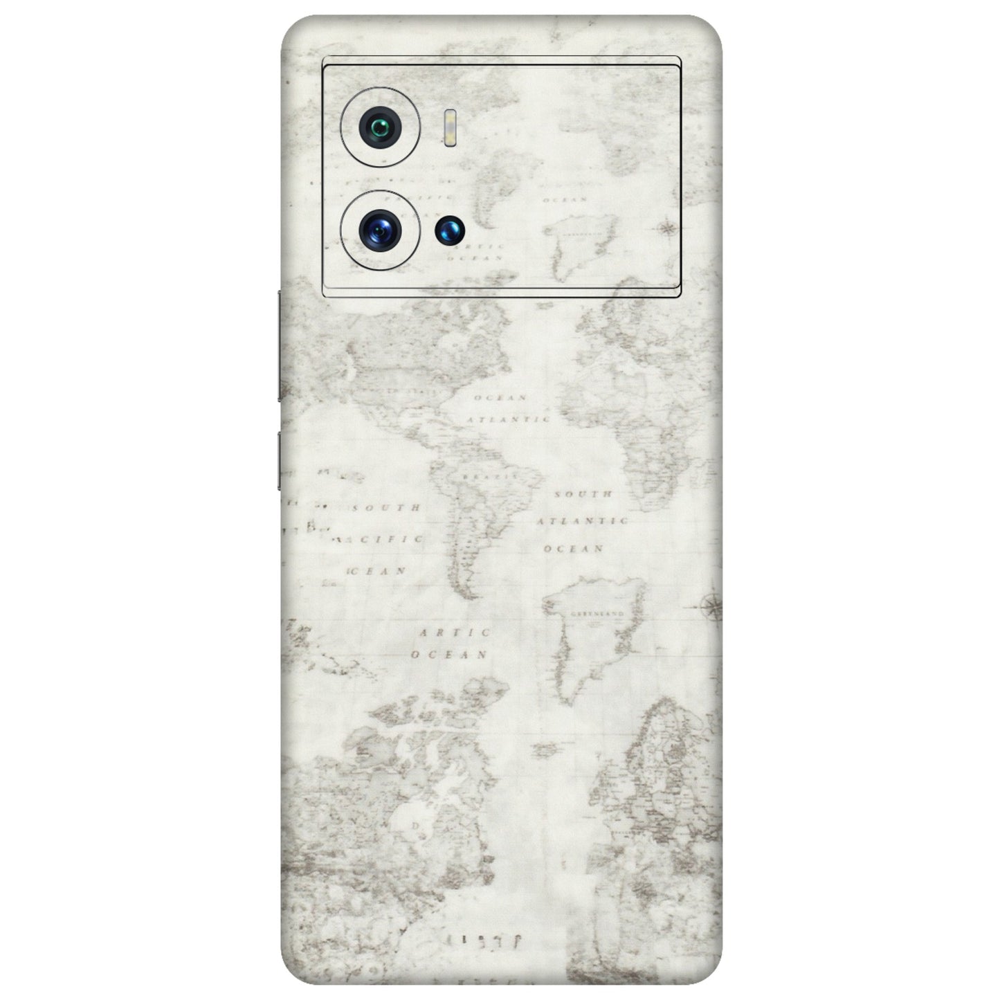 IQOO Phone Skins (All Models) - World Travel Map - Transparent Finish (T-04) IQOO 9 Pro 5G