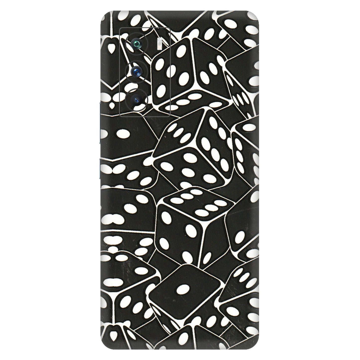 IQOO Phone Skins (All Models) - Big Black Dices - 3D Embossed Finish (L-106) IQOO 9 SE 5G