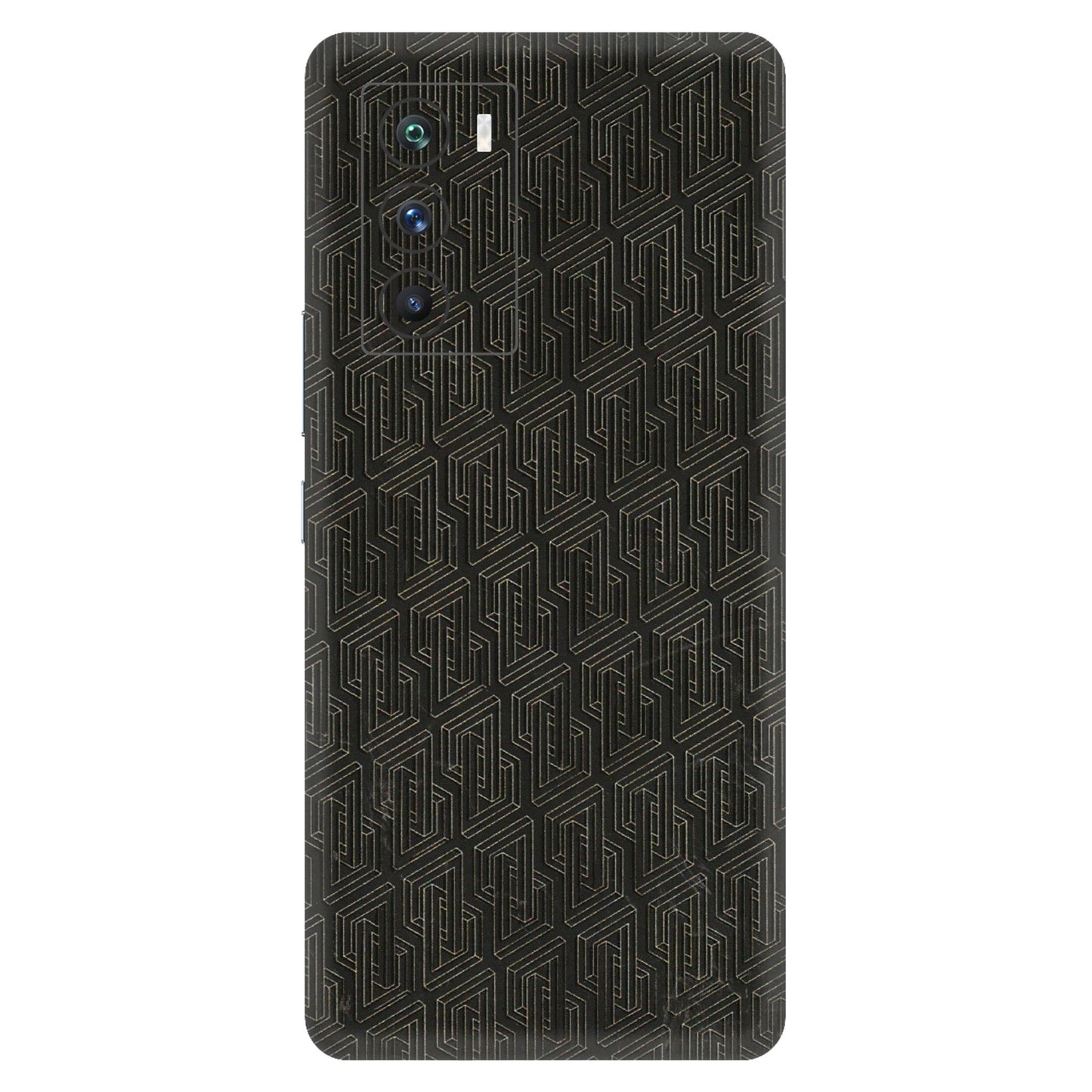 IQOO Phone Skins (All Models) - Black Abstract Pattern - 3D Embossed Finish (L-117) IQOO 9 SE 5G
