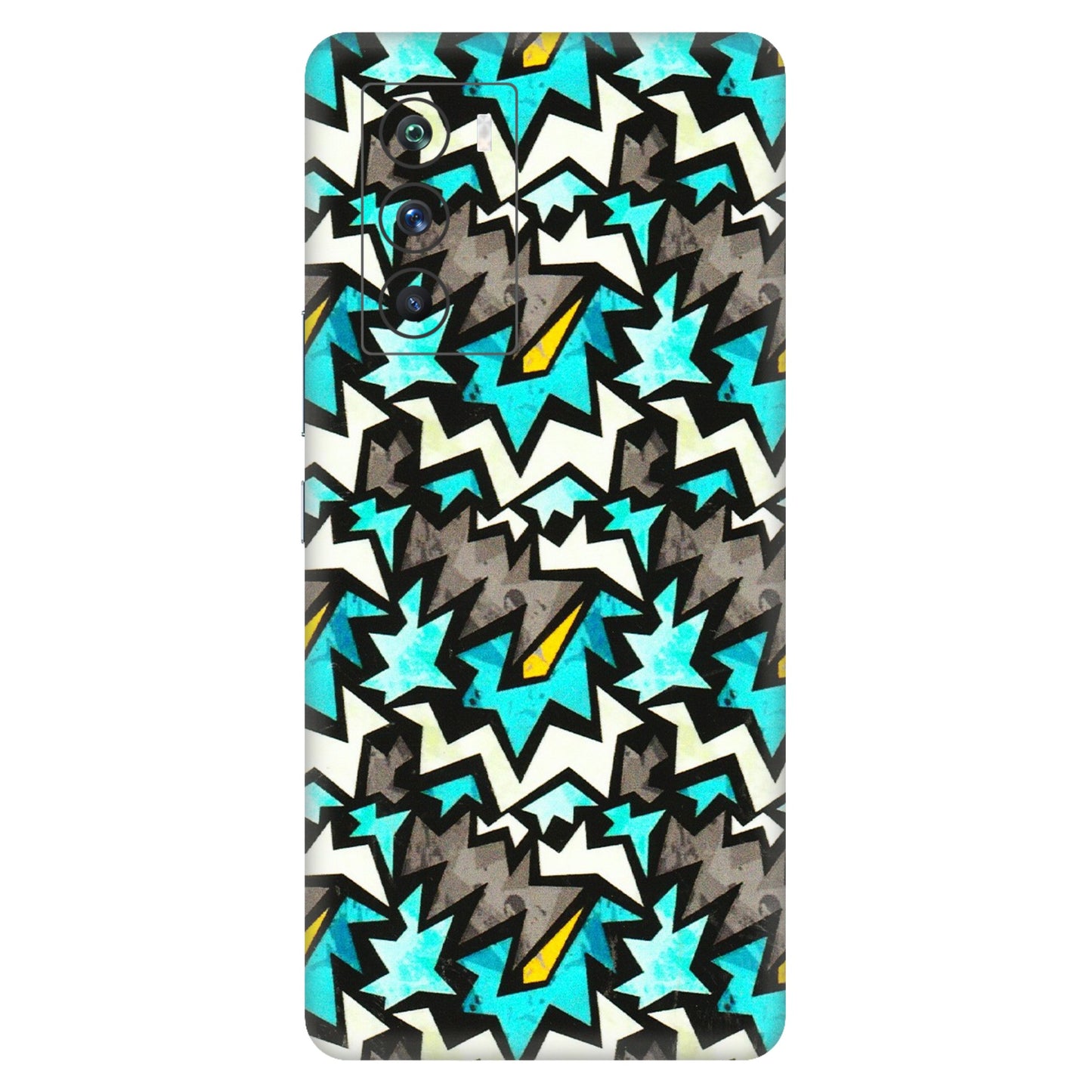 IQOO Phone Skins (All Models) - Funky Zig Zag - 3D Embossed Finish (L-223) IQOO 9 SE 5G