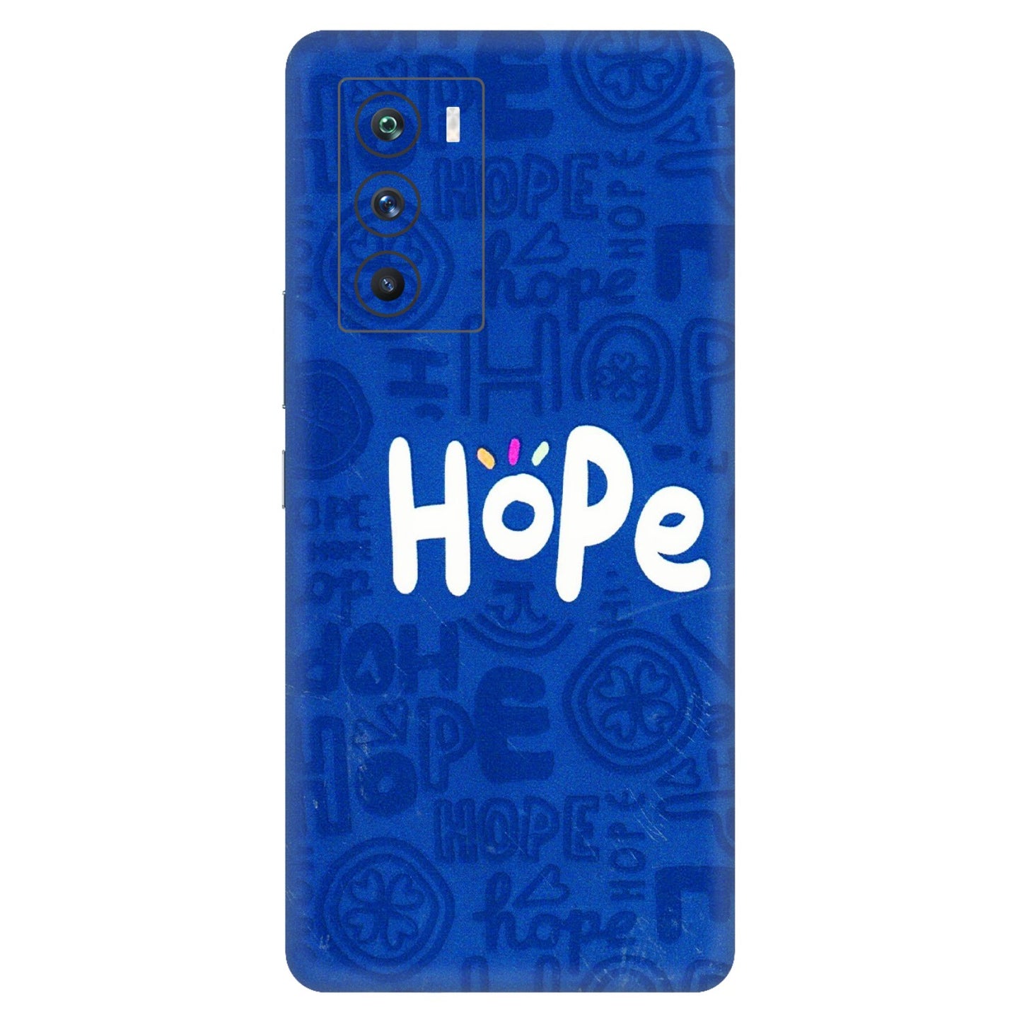 IQOO Phone Skins (All Models) - Hope Doodles Blue - 3D Embossed Finish (L-43) IQOO 9 SE 5G