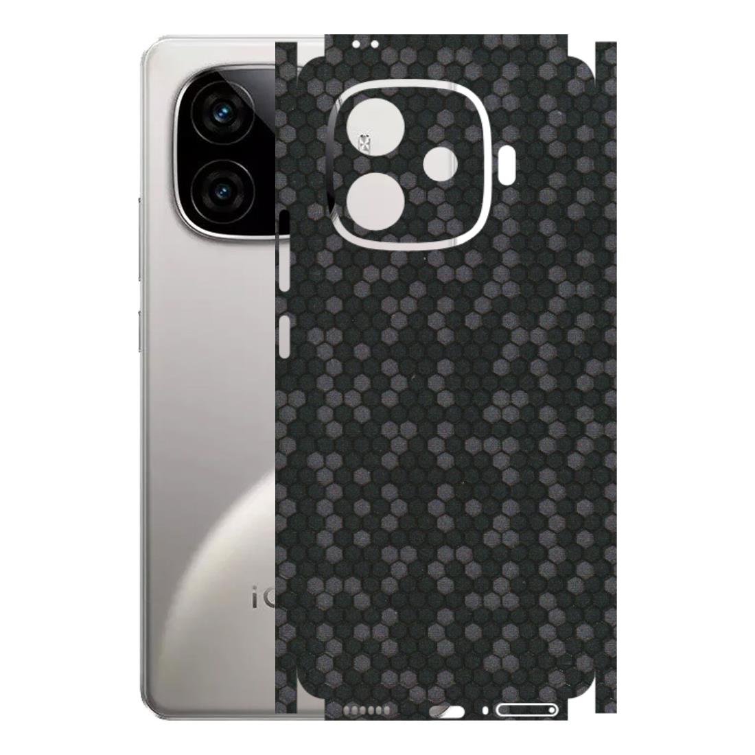 IQOO Phone Skins (All Models) - Black Grey Honeycomb Sober - 3D Embossed Finish (L-85) IQOO Neo 10R