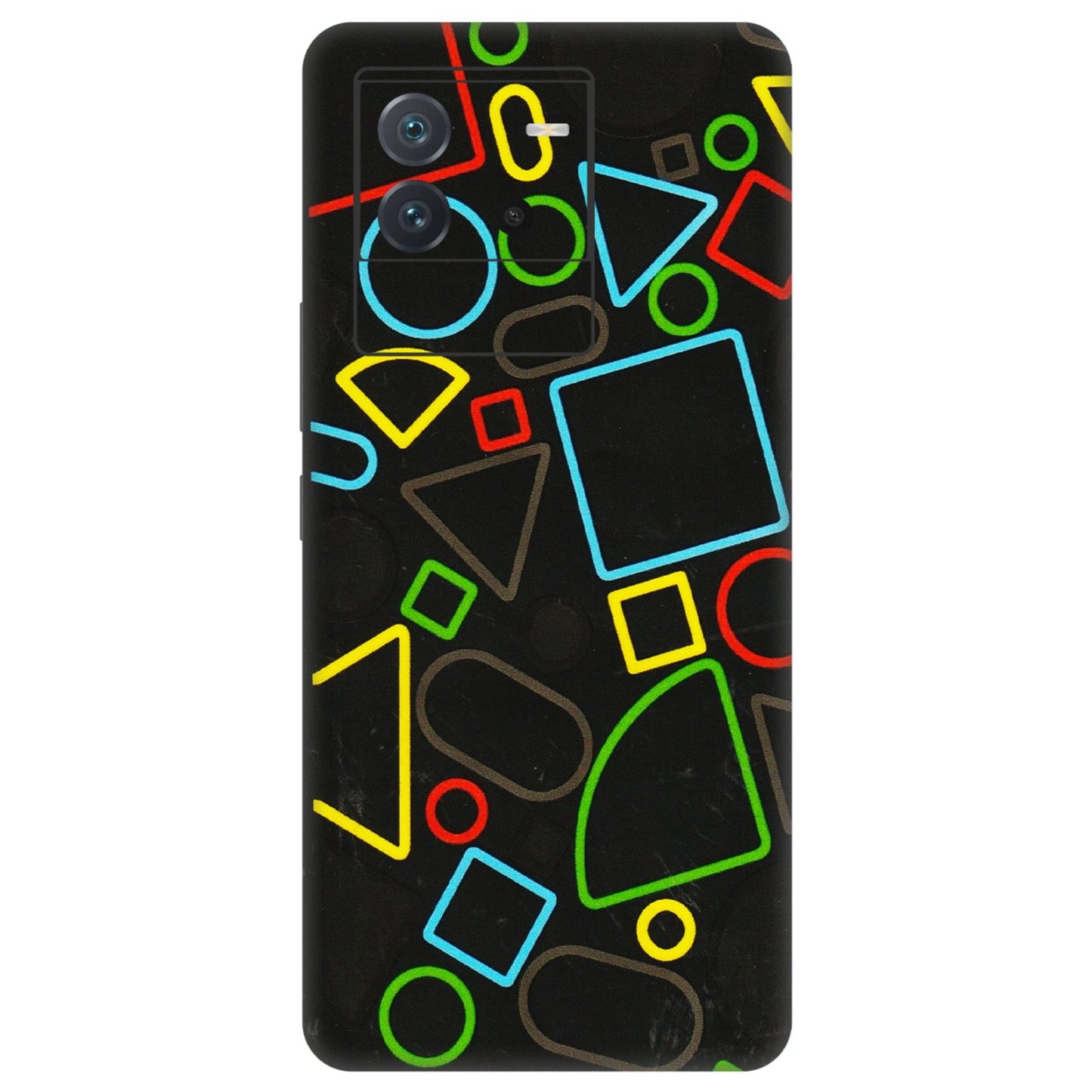 IQOO Phone Skins (All Models) - Black Shapes - 3D Embossed Finish (L-131) IQOO Neo 6 5G