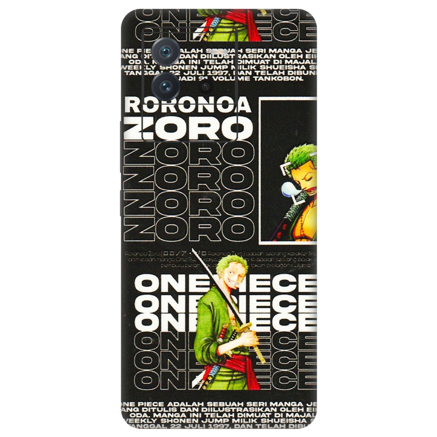IQOO Phone Skins (All Models) - One Piece Zoro - 3D Embossed Finish (L-250) IQOO Neo 6 5G