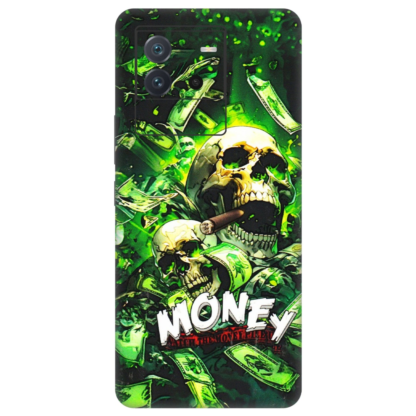 IQOO Phone Skins (All Models) - Skull Money - 3D Embossed Finish (L-303) IQOO Neo 6 5G