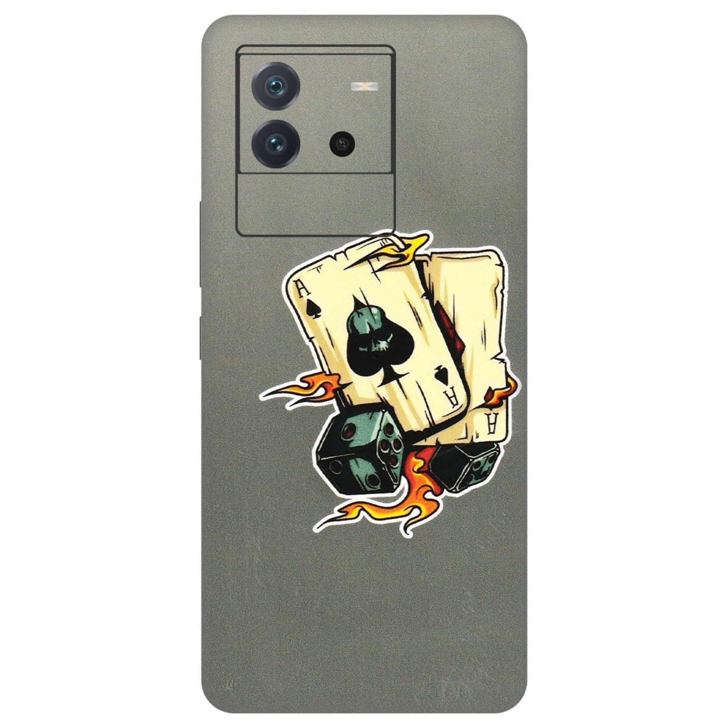 IQOO Phone Skins (All Models) - Grey Cards Of Ace - 3D Embossed Finish (L-77) IQOO Neo 6 5G