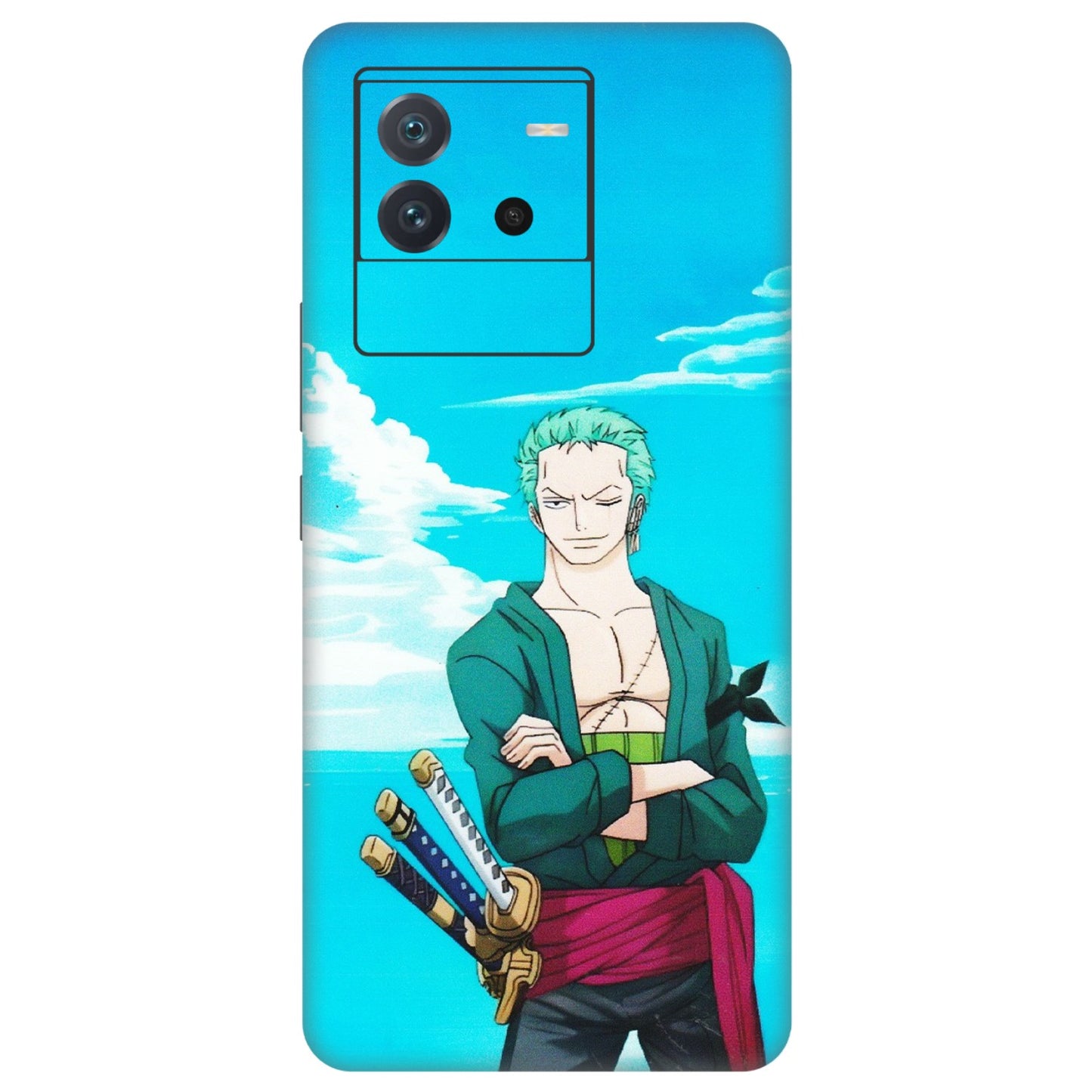 IQOO Phone Skins (All Models) - Cool Swordman Zoro Anime - Matte Finish (M-143) IQOO Neo 6 5G